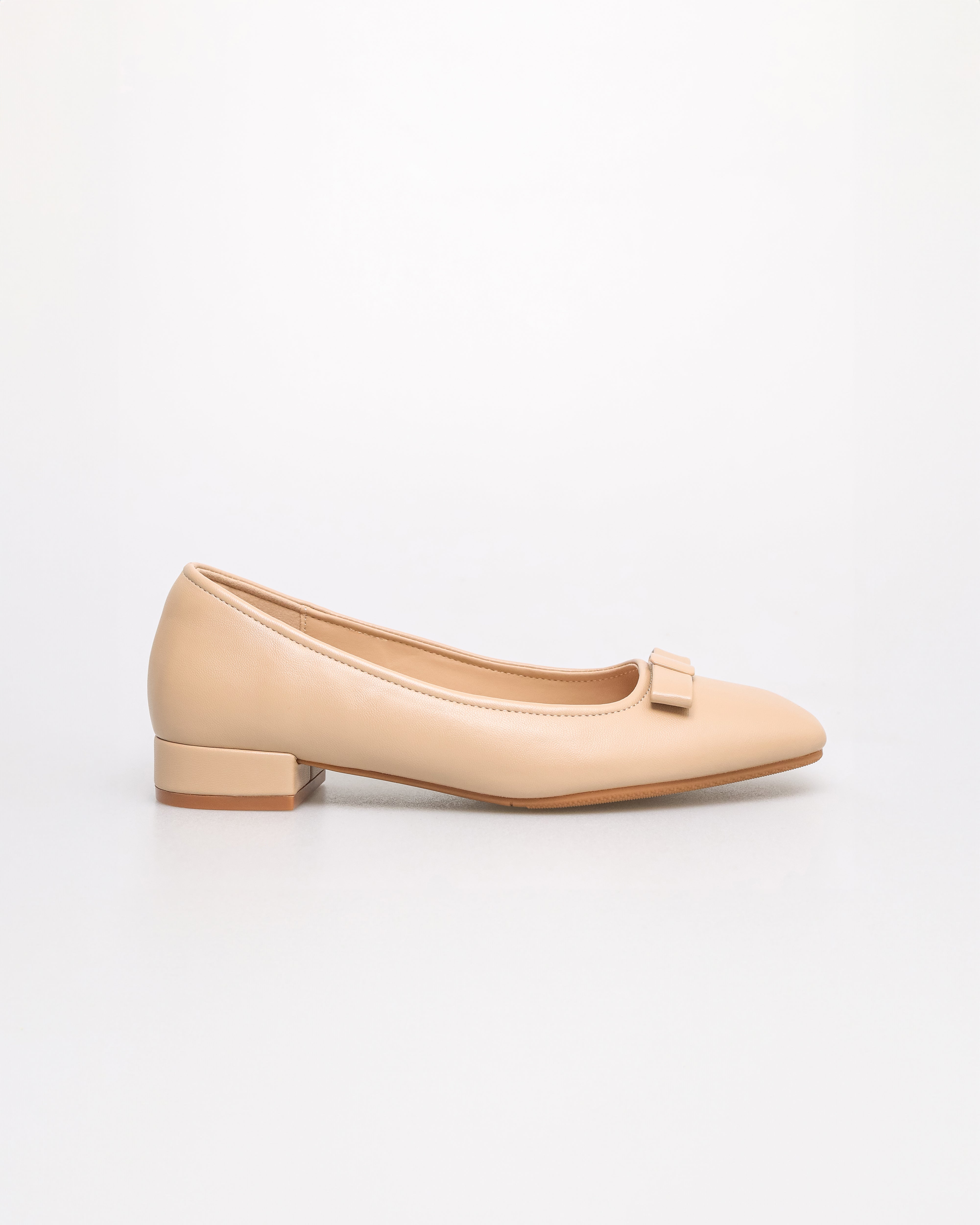 Tomaz YX198 Ladies Folded Ribbon Flats (Beige)