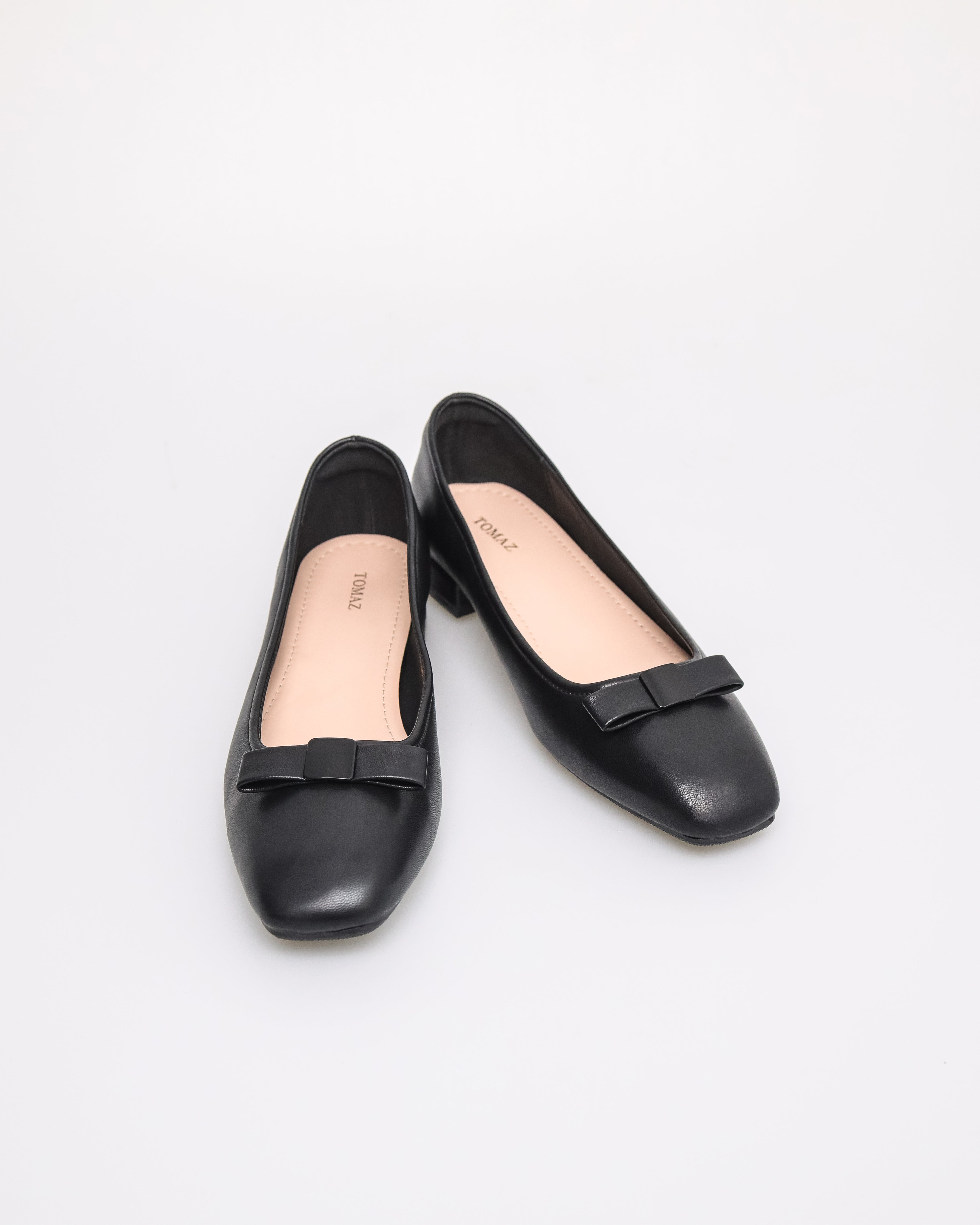 Tomaz YX198 Ladies Folded Ribbon Flats (Black)