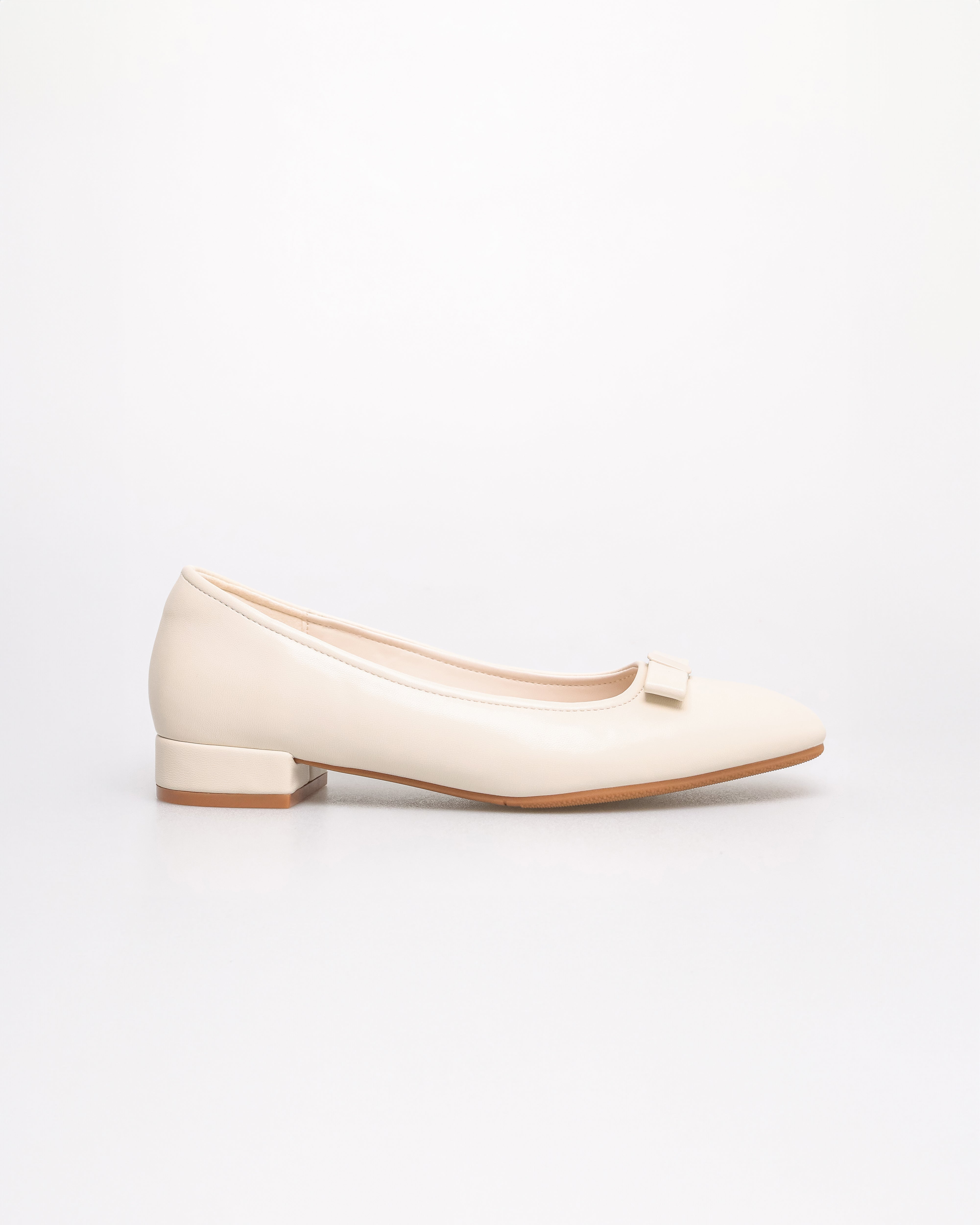 Tomaz YX198 Ladies Folded Ribbon Flats (Cream)