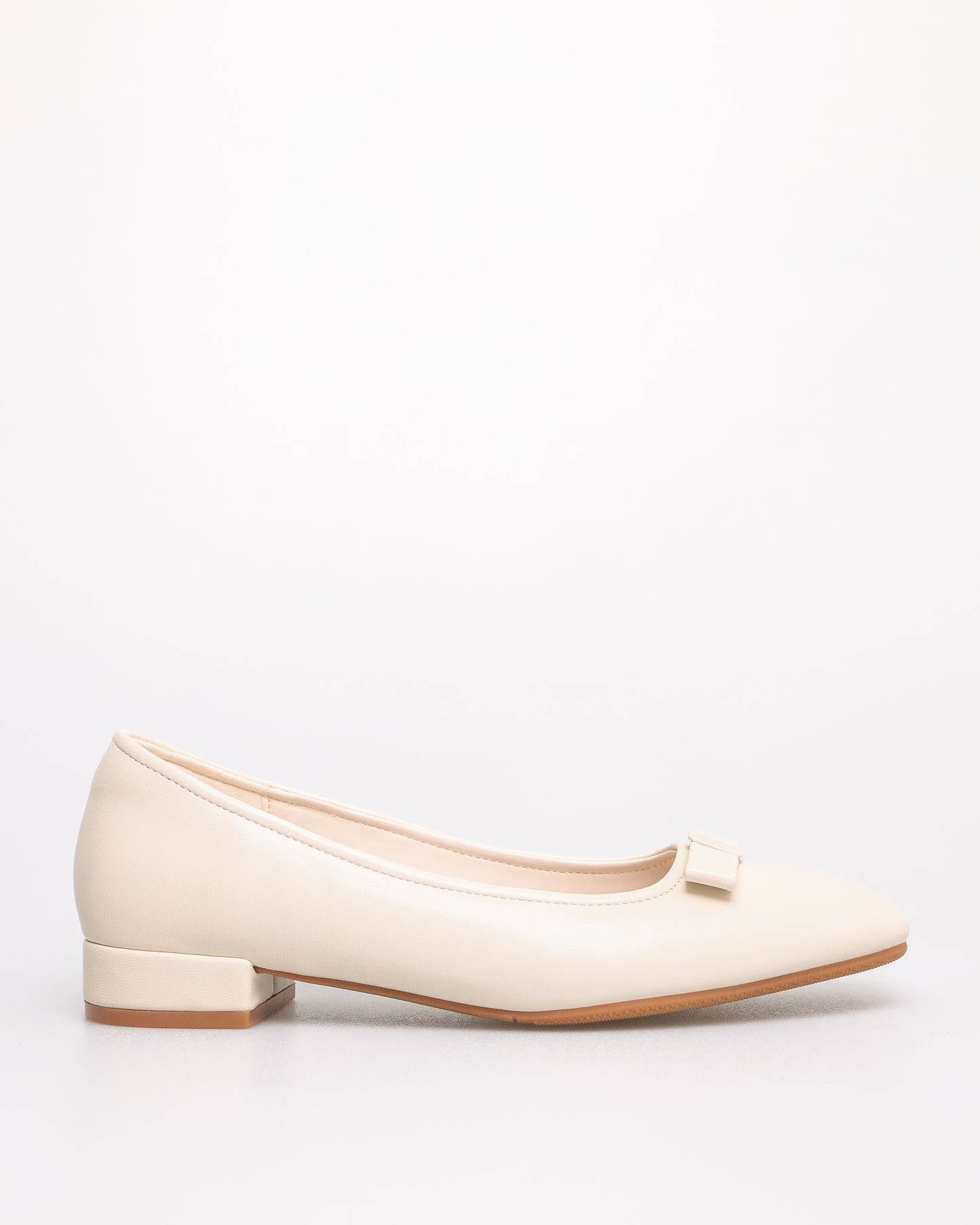 Tomaz YX198 Ladies Folded Ribbon Flats (Cream)