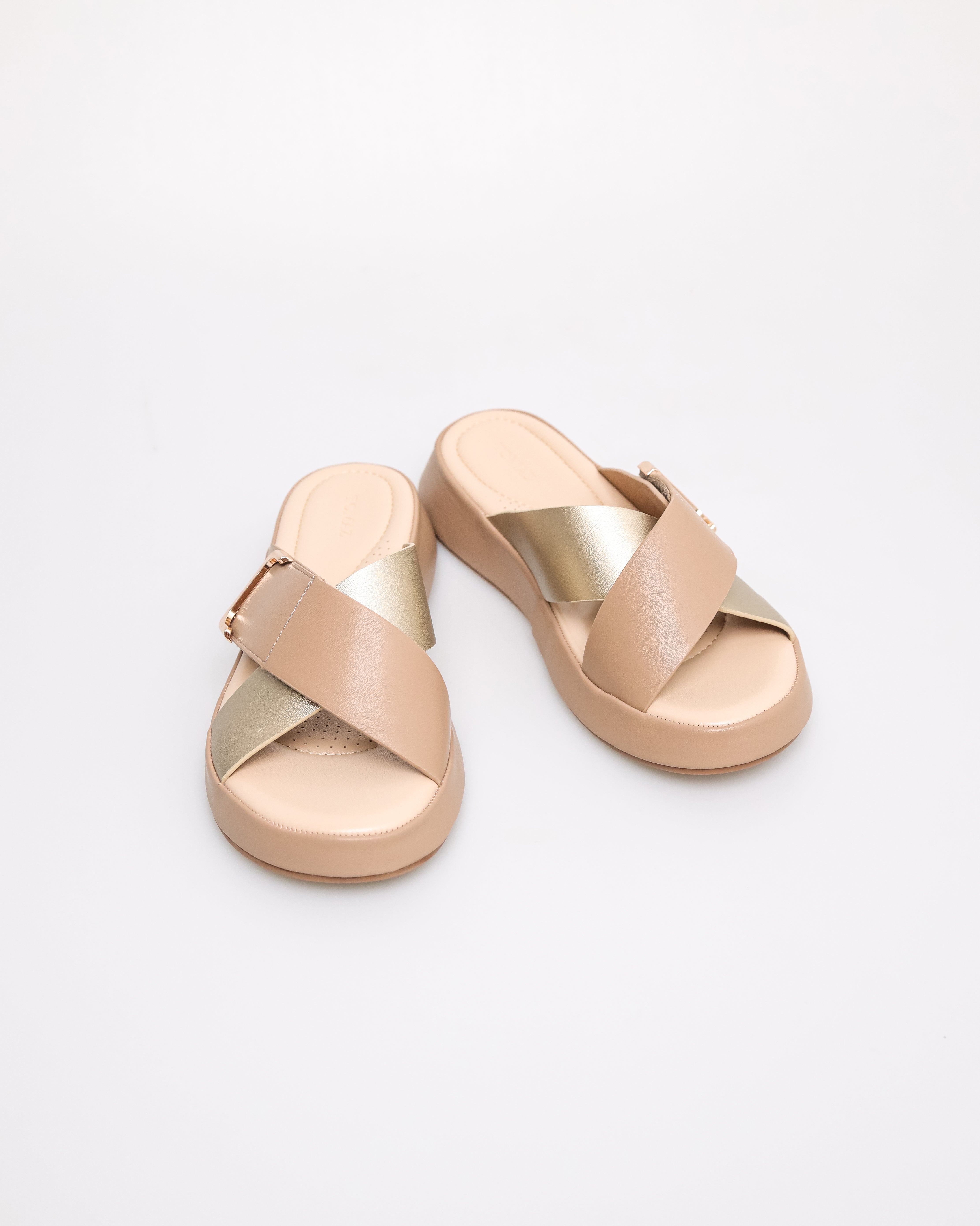 Tomaz YX205 Ladies Folded Sandals (Beige)