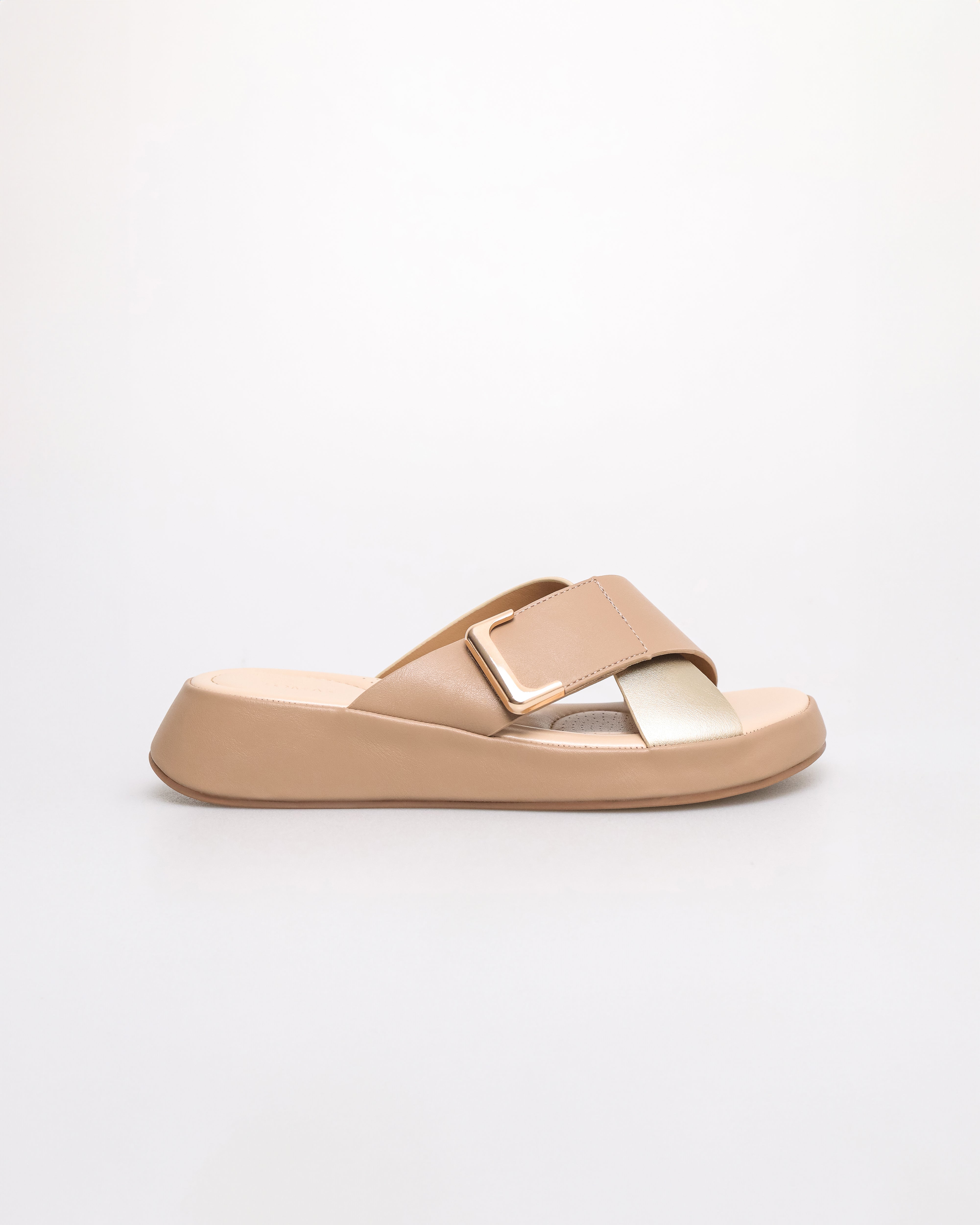 Tomaz YX205 Ladies Folded Sandals (Beige)