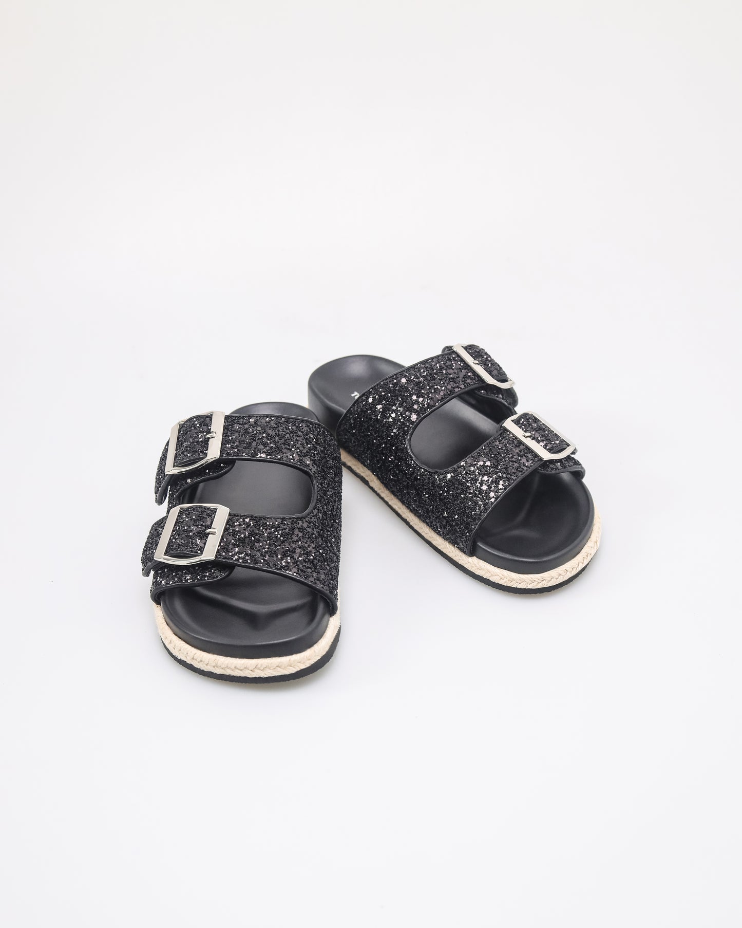 Tomaz NN457 Ladies Glittery Sandals (Black)