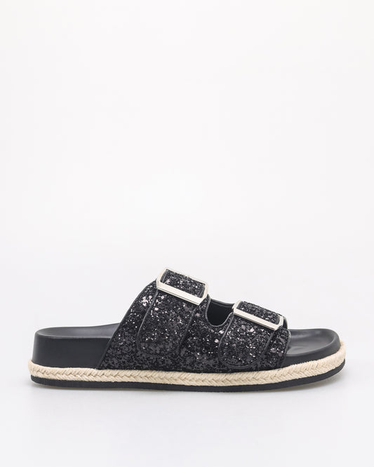 Tomaz NN457 Ladies Glittery Sandals (Black)