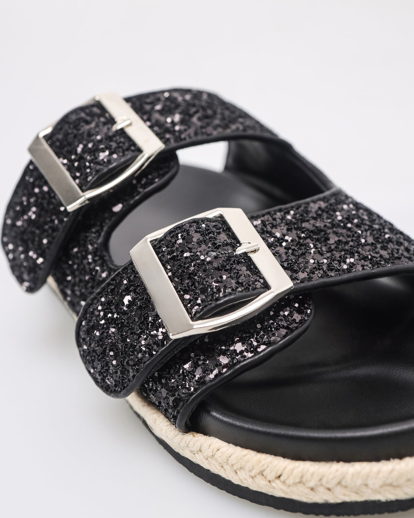 Tomaz NN457 Ladies Glittery Sandals (Black)