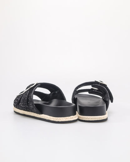 Tomaz NN457 Ladies Glittery Sandals (Black)