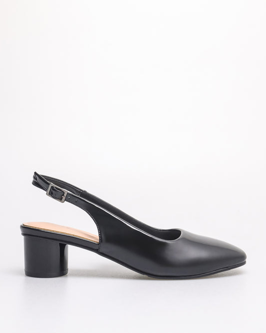 Tomaz NN360 Ladies Plain Slingback Heels (Black 1)