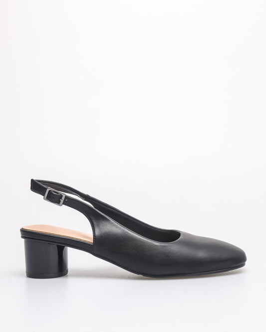 Tomaz NN360 Ladies Plain Slingback Heels (Black)