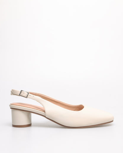 Tomaz NN360 Ladies Plain Slingback Heels (Cream)