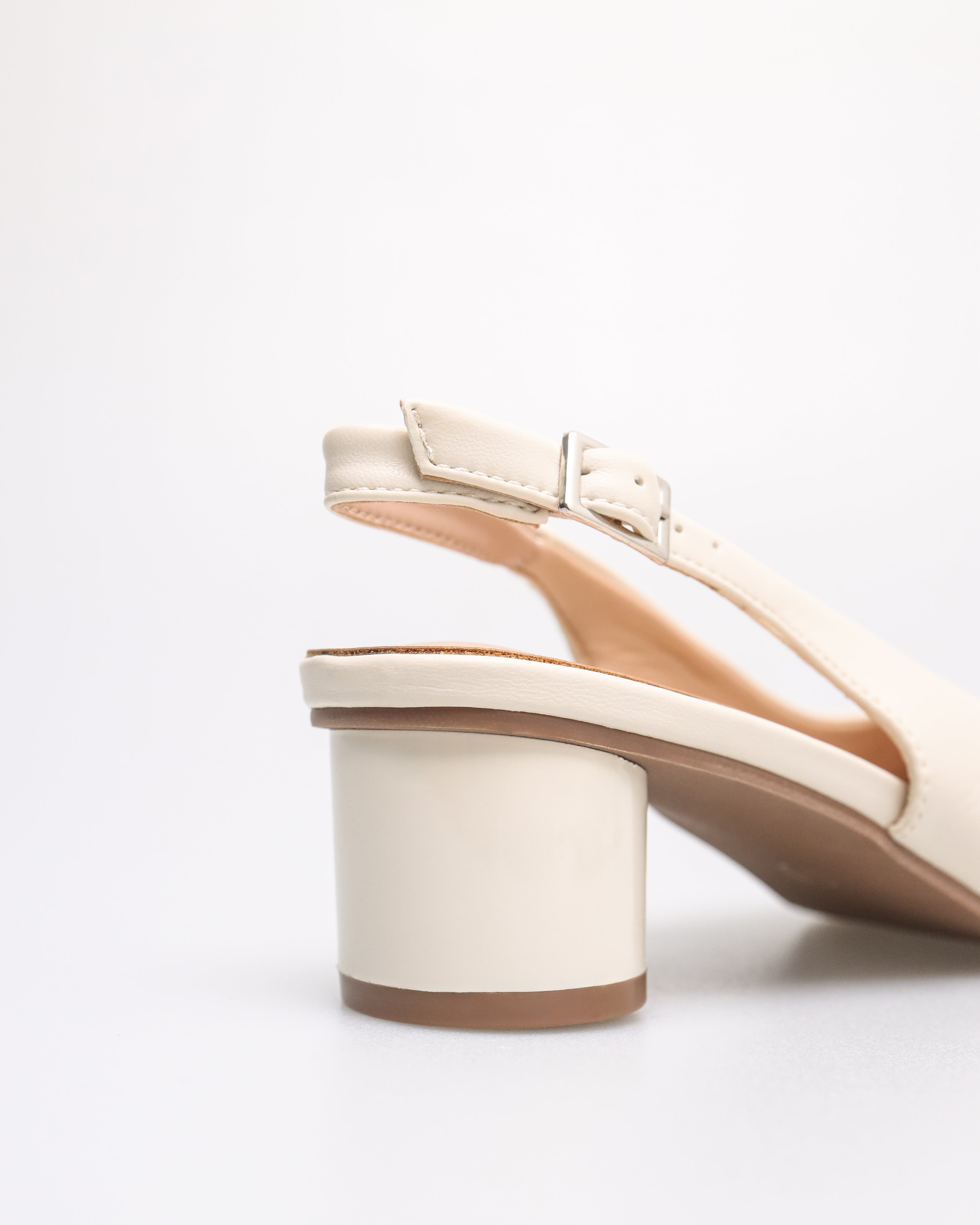 Tomaz NN360 Ladies Plain Slingback Heels (Cream)