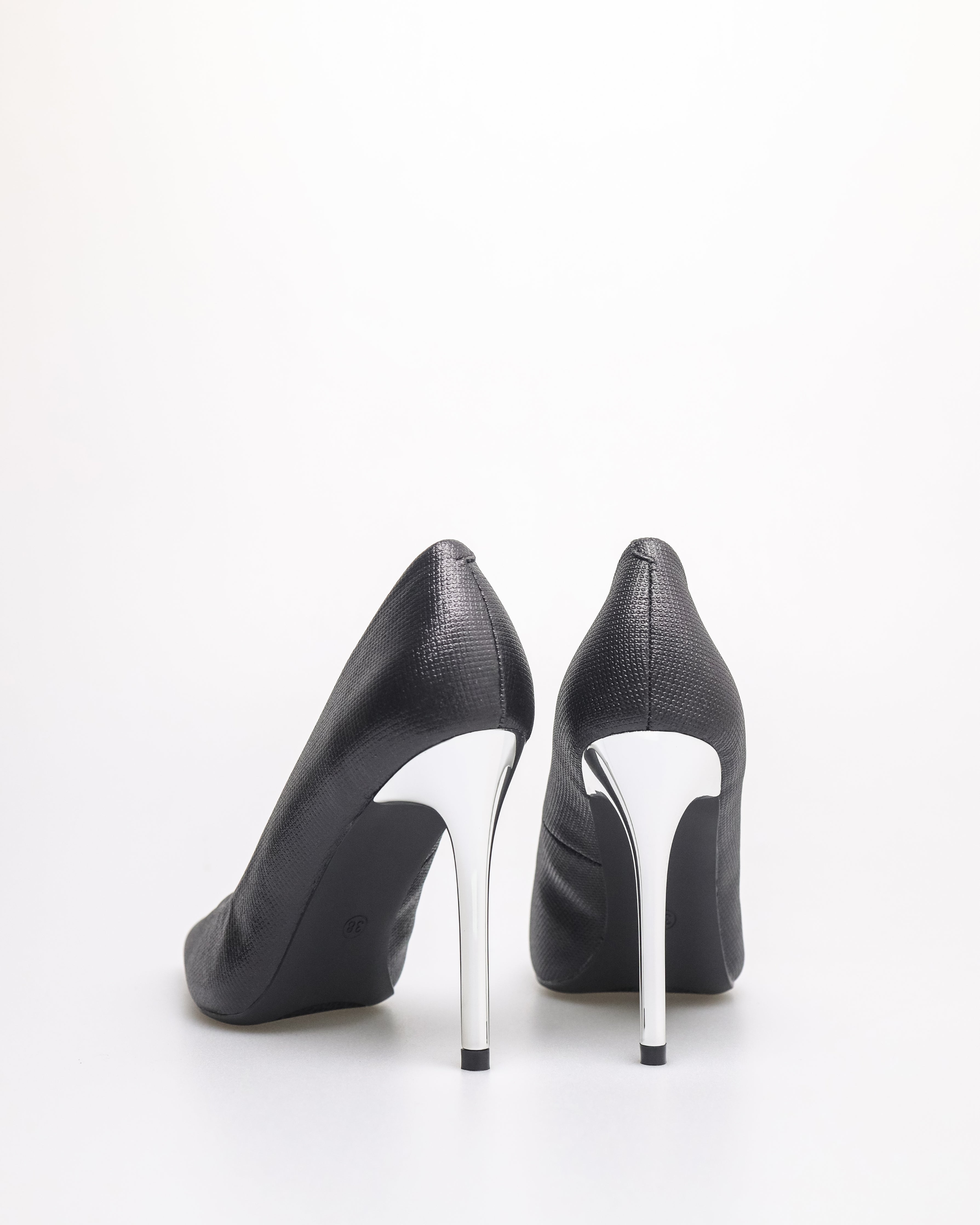 Tomaz NN377 Ladies Textured Stilettos Heels (Black)