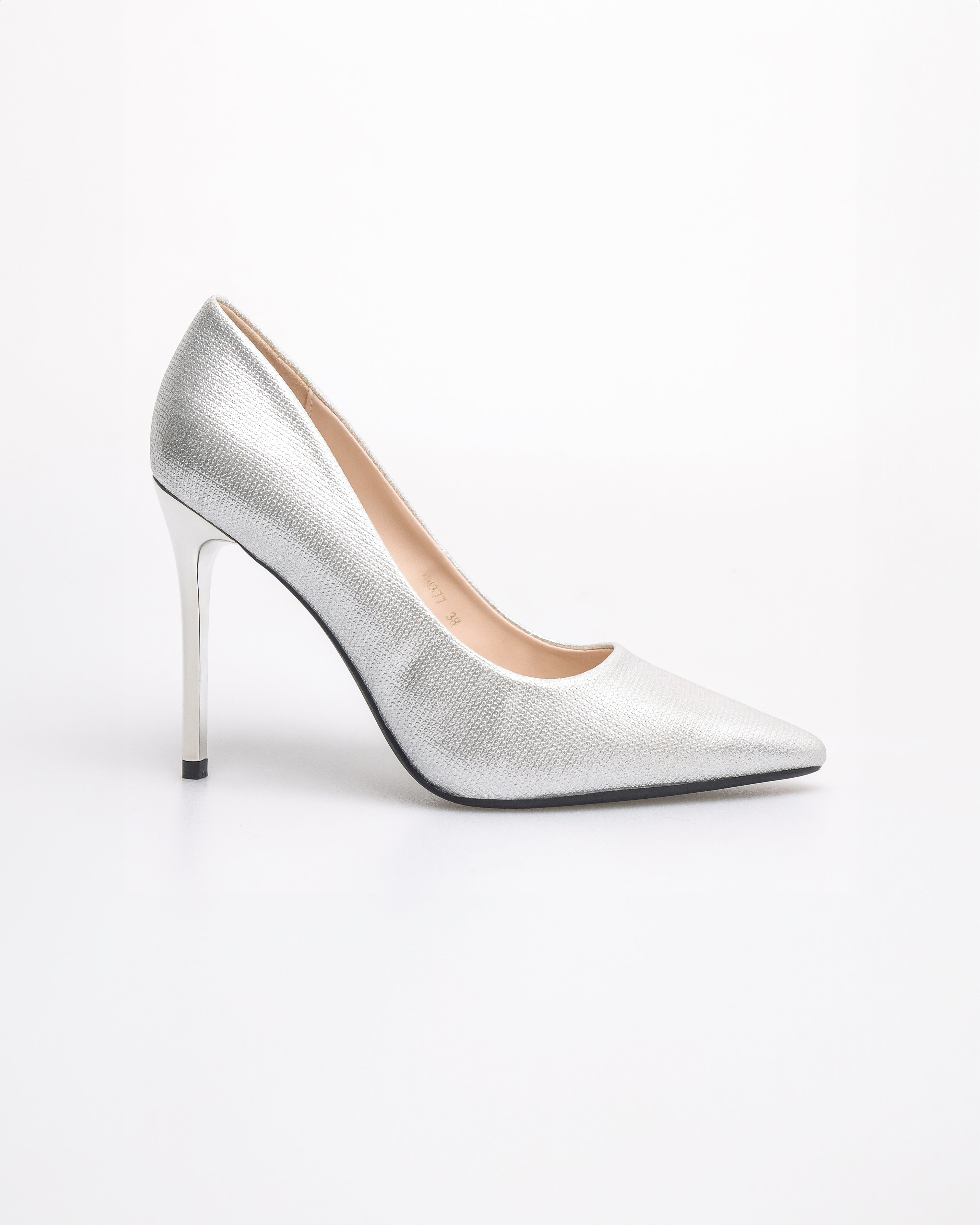 Tomaz NN377 Ladies Textured Stilettos Heels (Silver)