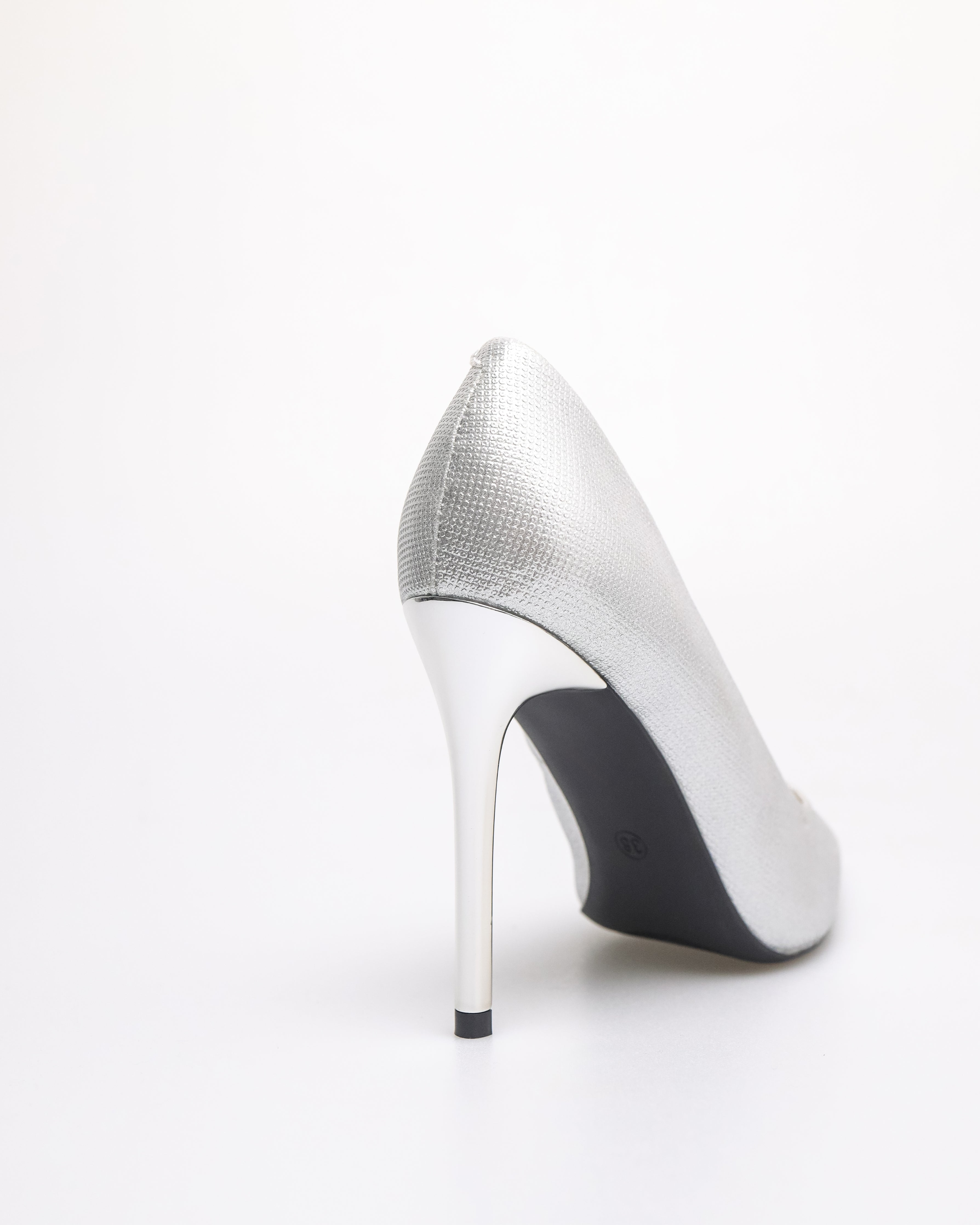 Tomaz NN377 Ladies Textured Stilettos Heels (Silver)