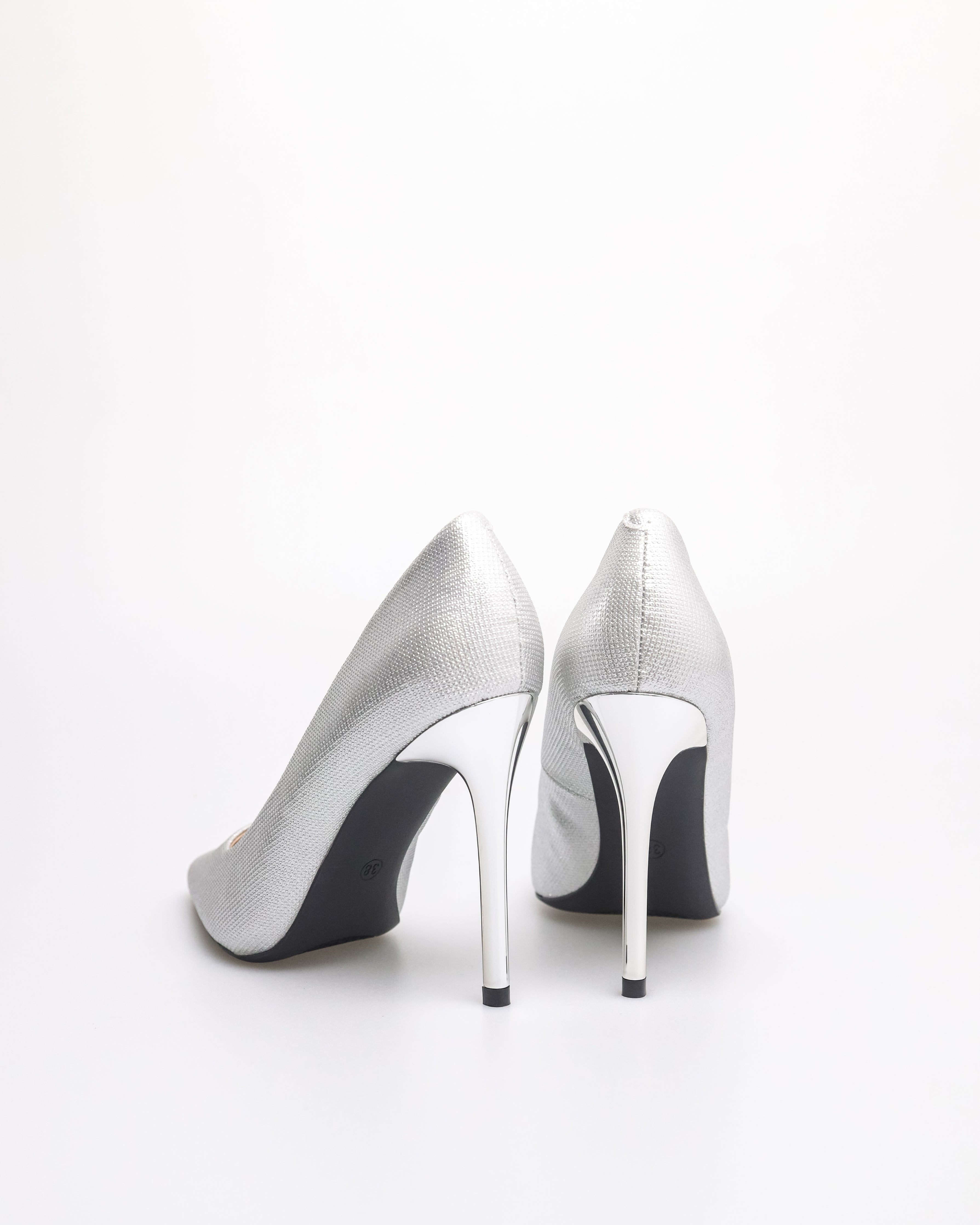 Tomaz NN377 Ladies Textured Stilettos Heels (Silver)