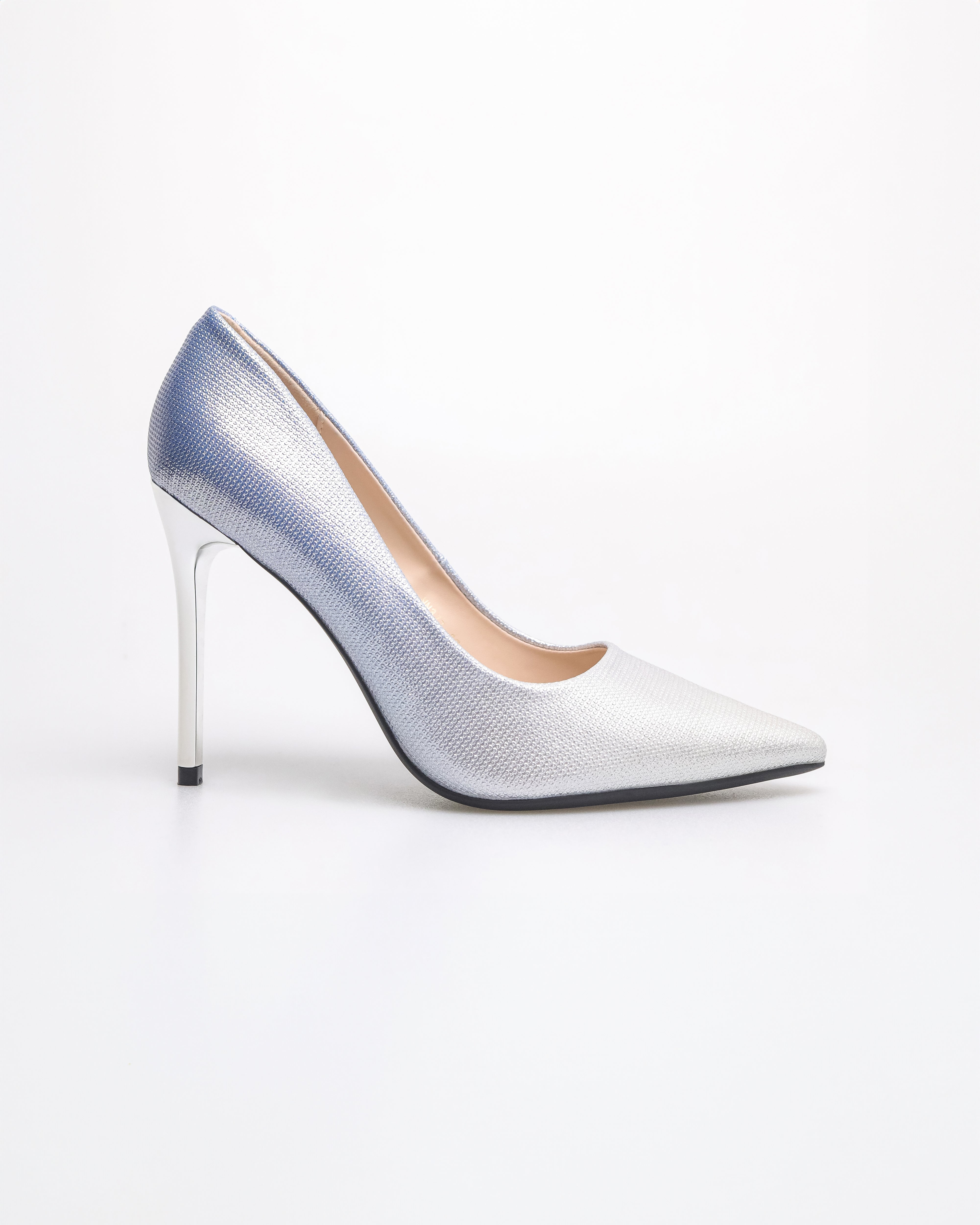 Tomaz NN377 Ladies Textured Stilettos Heels (Silver/Blue)