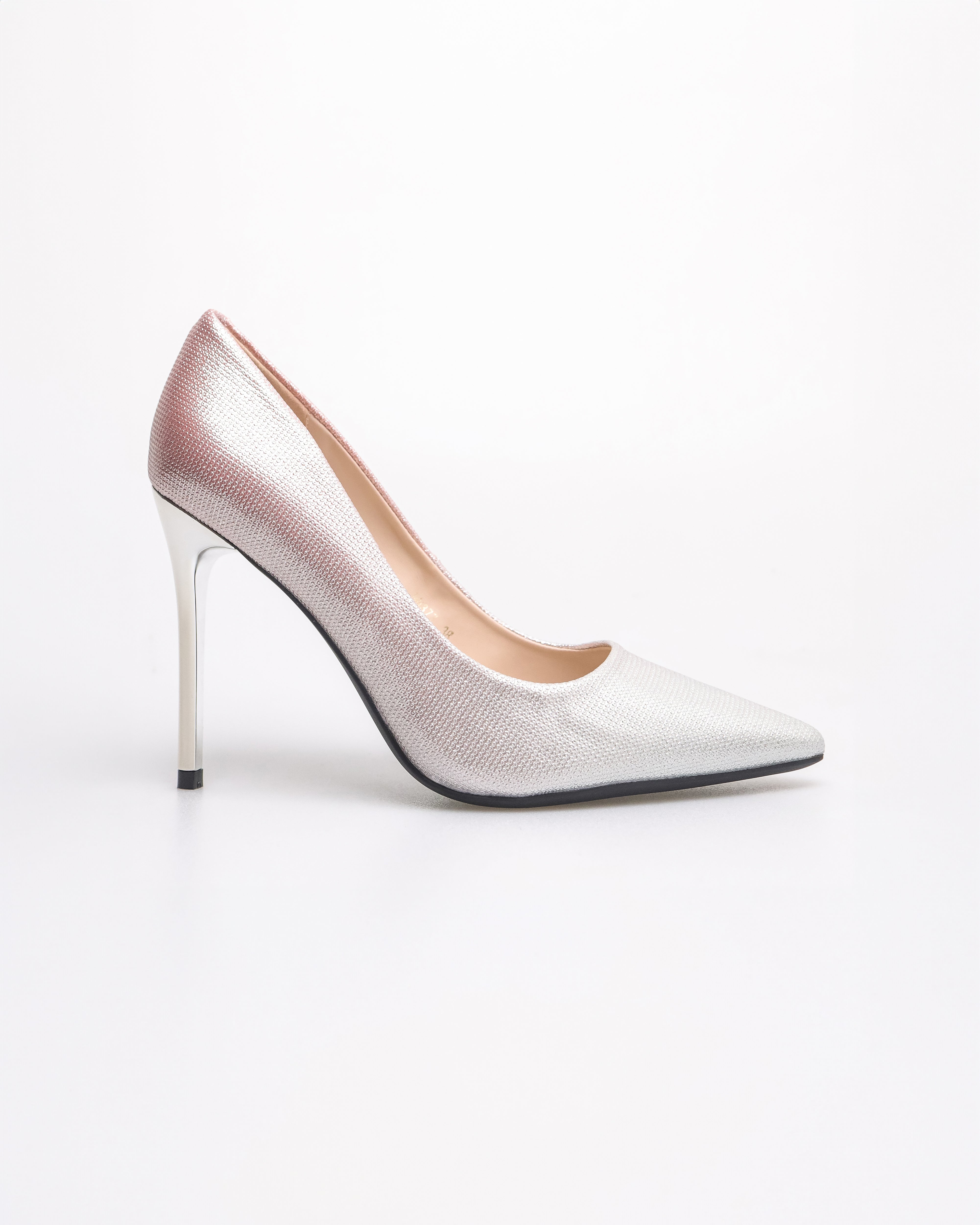 Tomaz NN377 Ladies Textured Stilettos Heels (Silver/Pink)