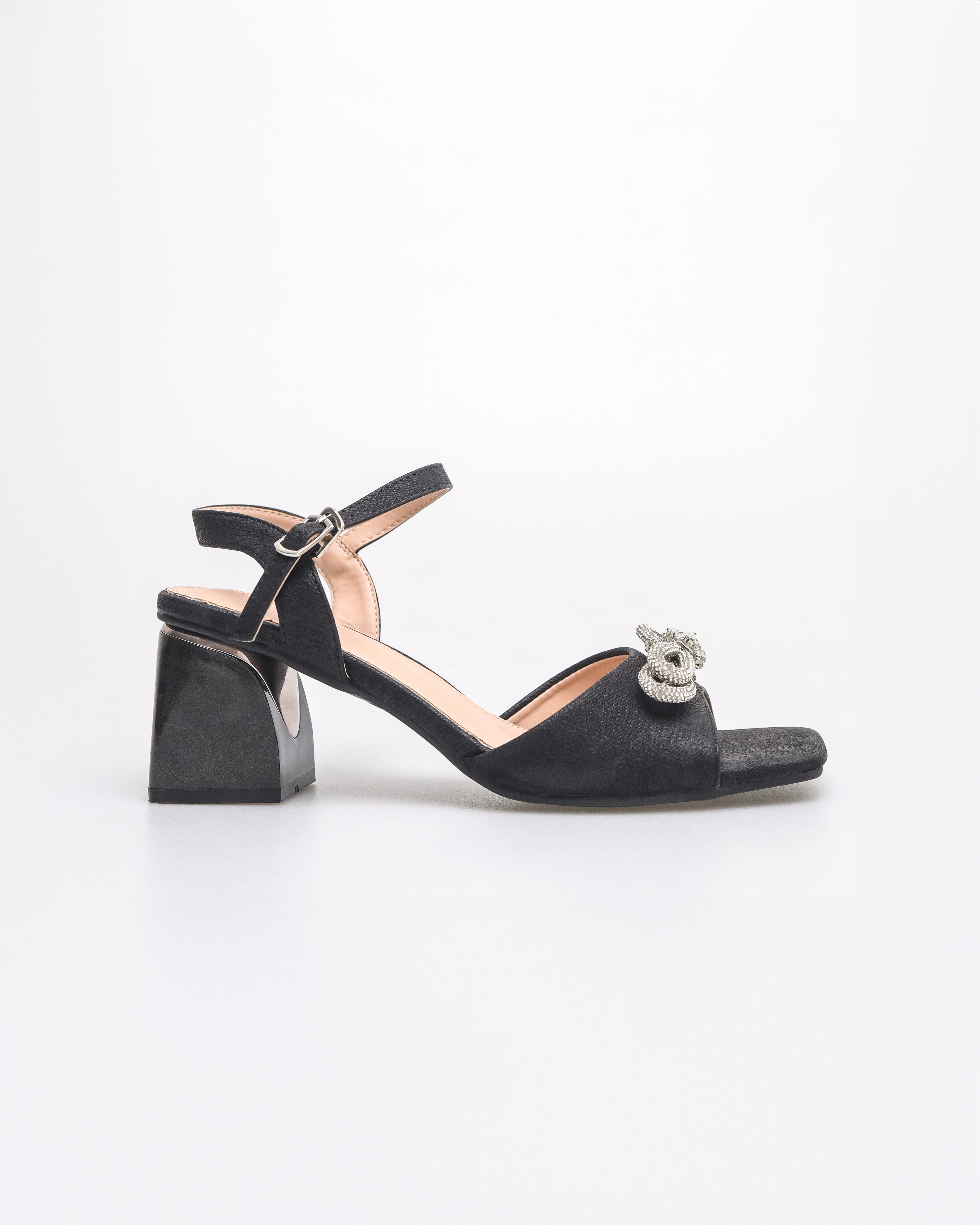 Tomaz NN378 Ladies Crystal Ribbon Heels (Black)