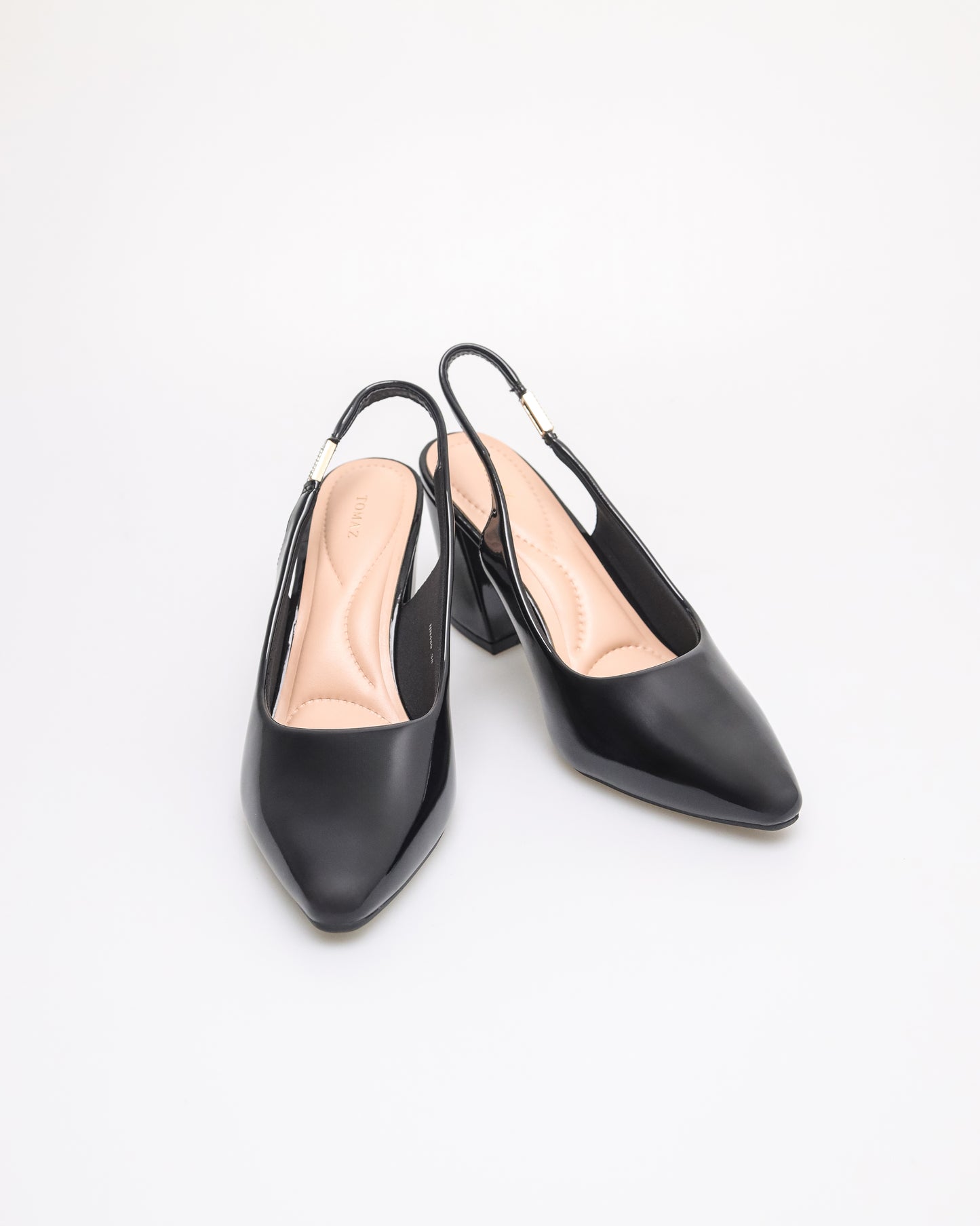 Tomaz NN439 Ladies Pointy Slingback Heels (Black)