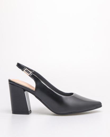 Tomaz NN439 Ladies Pointy Slingback Heels (Black)