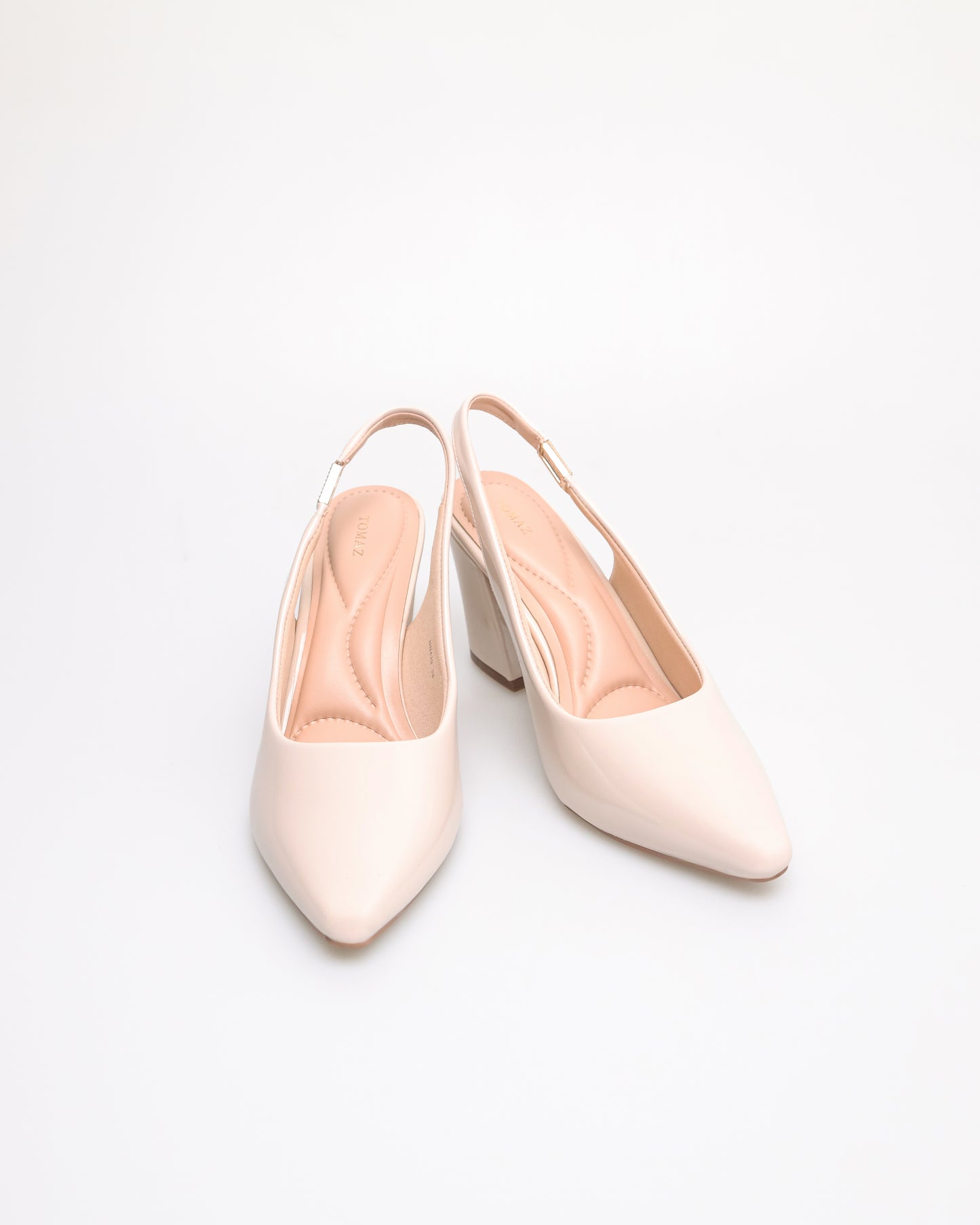 Tomaz NN439 Ladies Pointy Slingback Heels (Cream)