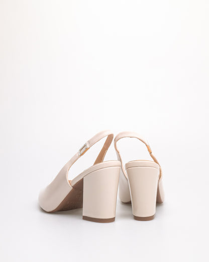 Tomaz NN439 Ladies Pointy Slingback Heels (Cream)