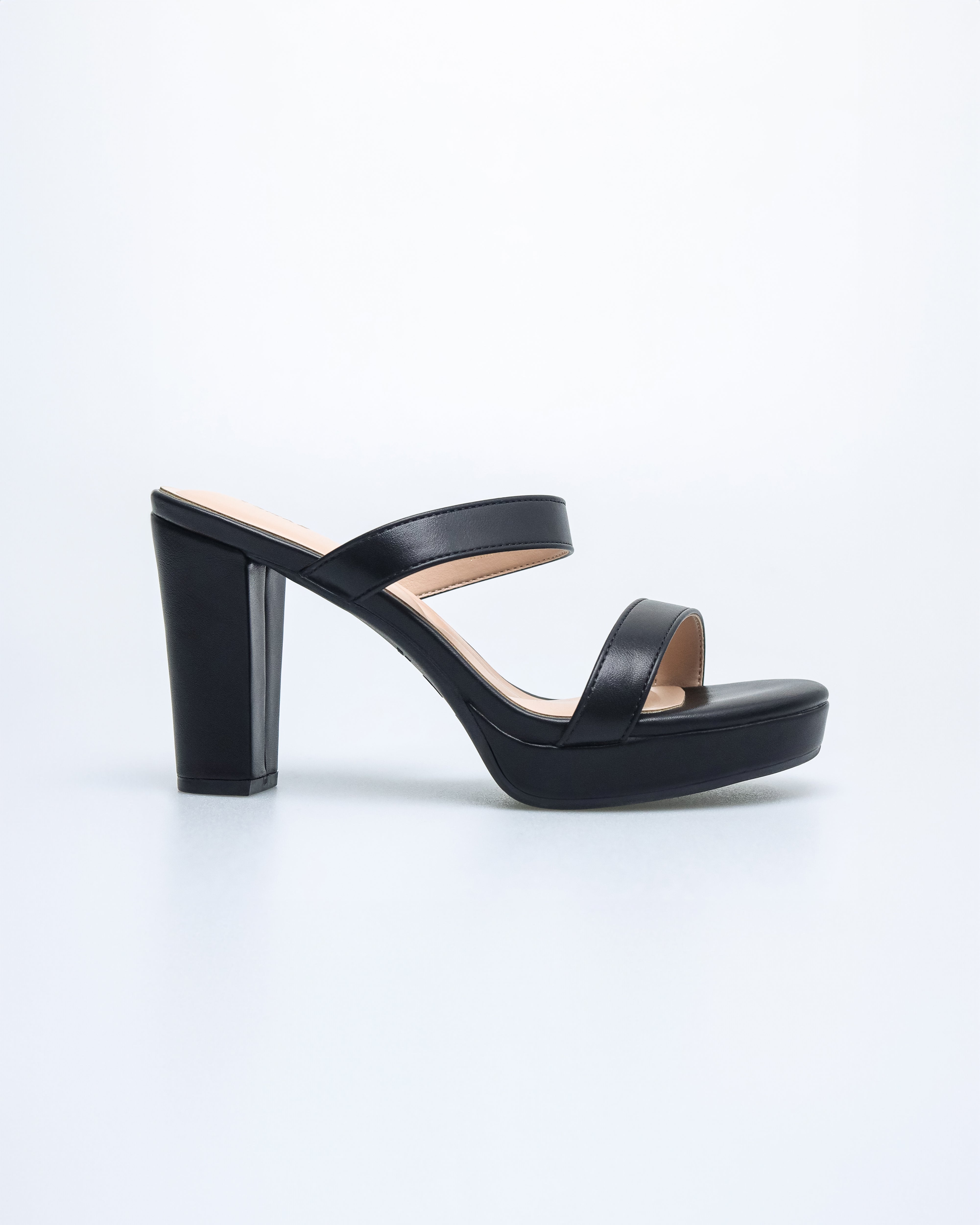 Tomaz NN356 Ladies Duo Strap Heels (Black)