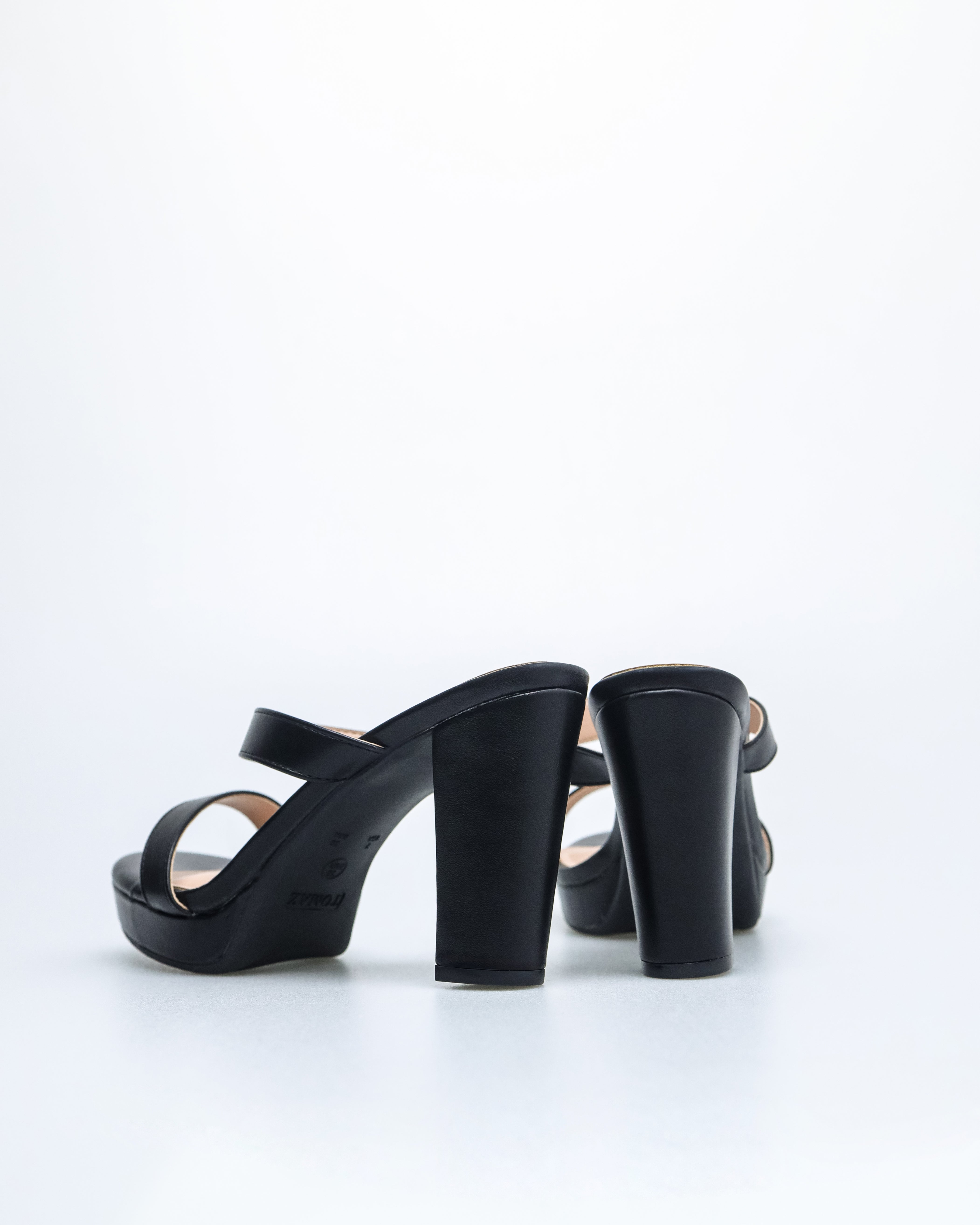 Tomaz NN356 Ladies Duo Strap Heels (Black)