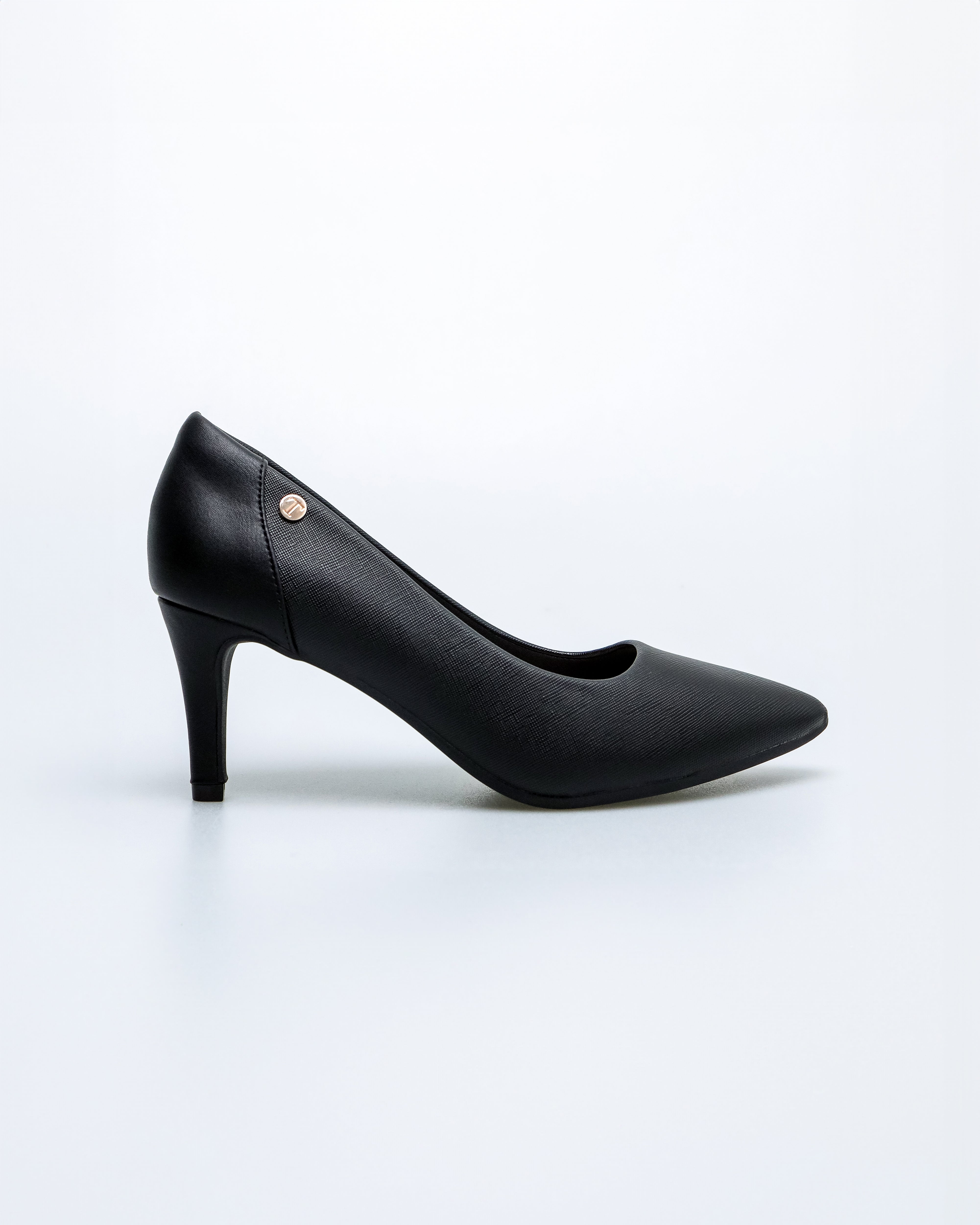 Tomaz NN371 Ladies Textured Pointy Heels (Black)