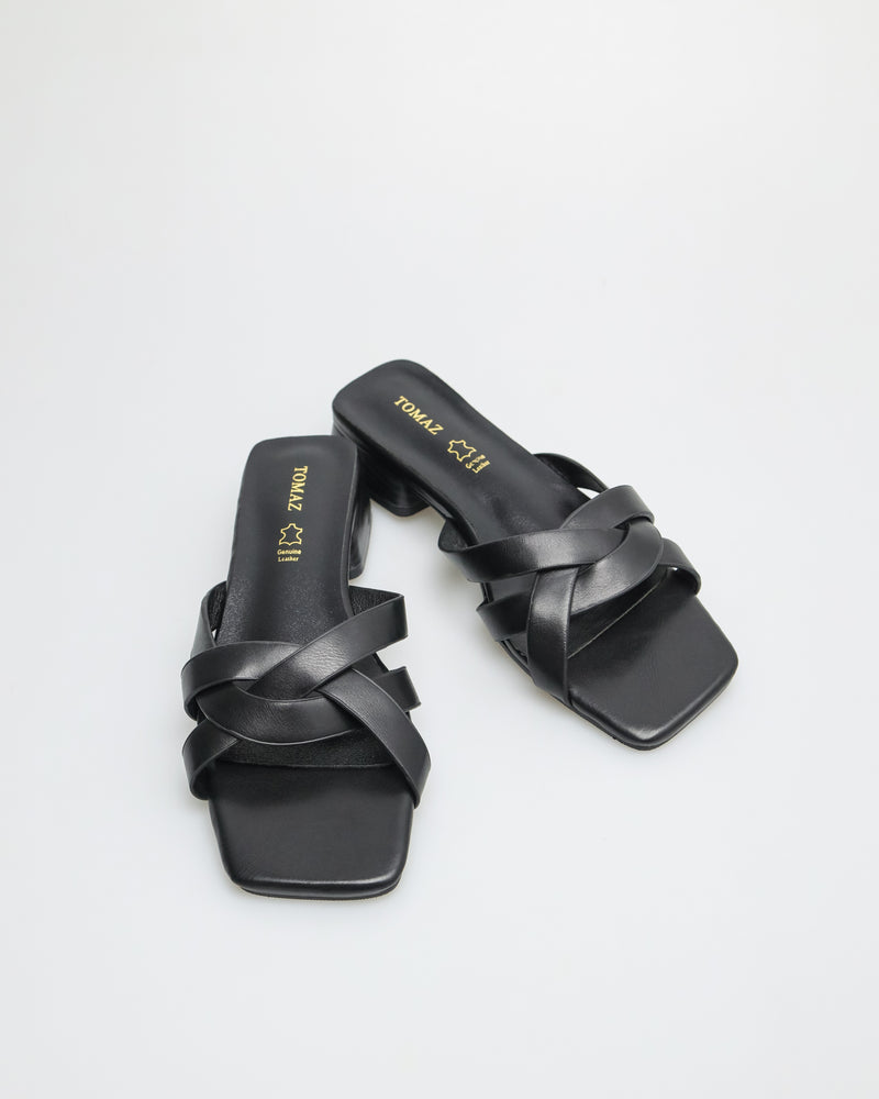 
                  
                    Load image into Gallery viewer, Tomaz YX120 Ladies Crossover Low Heels (Black)
                  
                