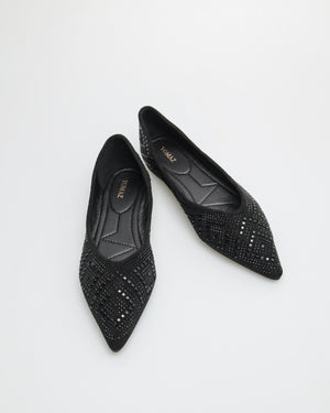 
                  
                    Load image into Gallery viewer, Tomaz YX138 Ladies Gem Crusted Flats (Black)
                  
                