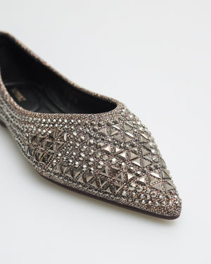 
                  
                    Load image into Gallery viewer, Tomaz YX138 Ladies Gem Crusted Flats (Grey)
                  
                