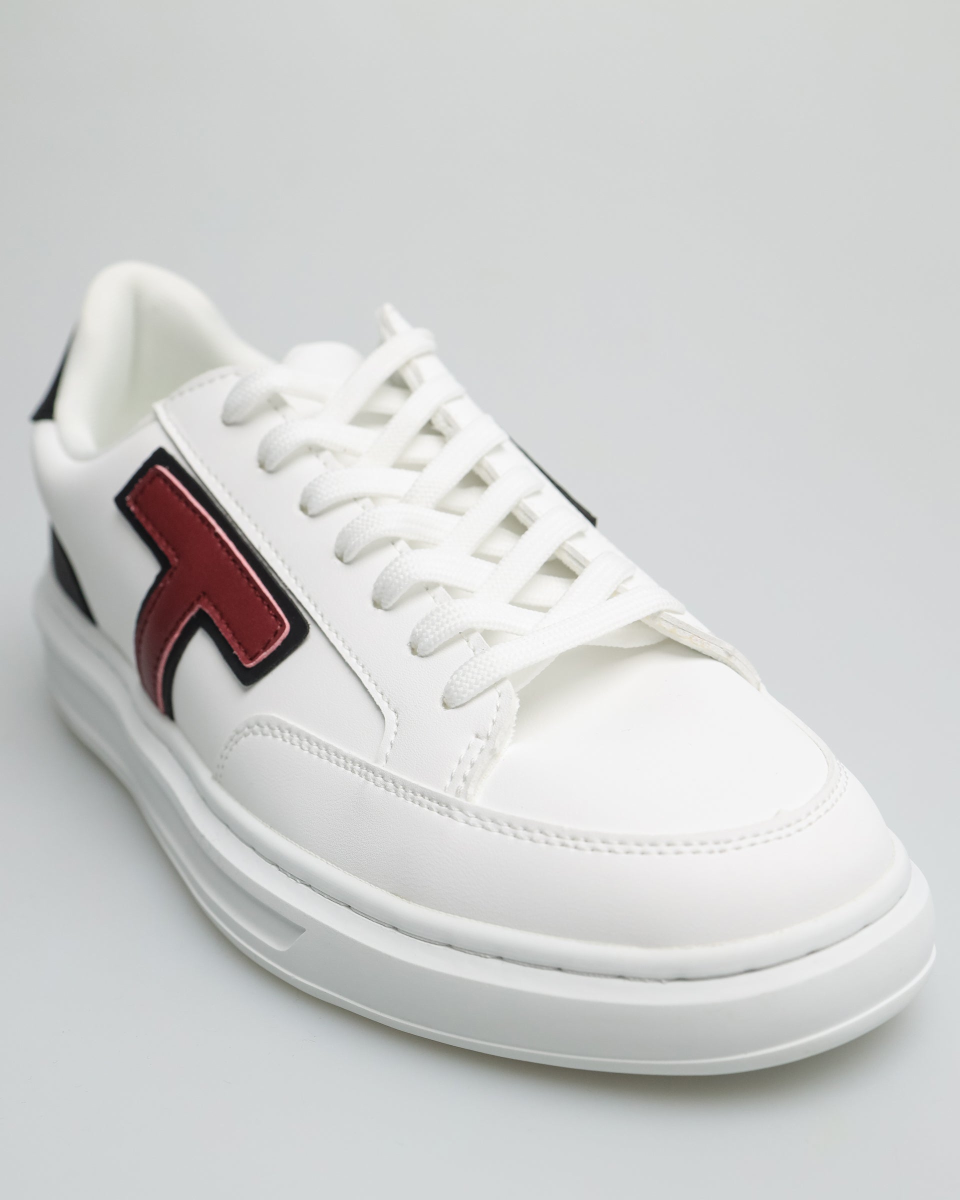 Tomaz TY016 Men's Urban Classic Sneakers (White/Red)