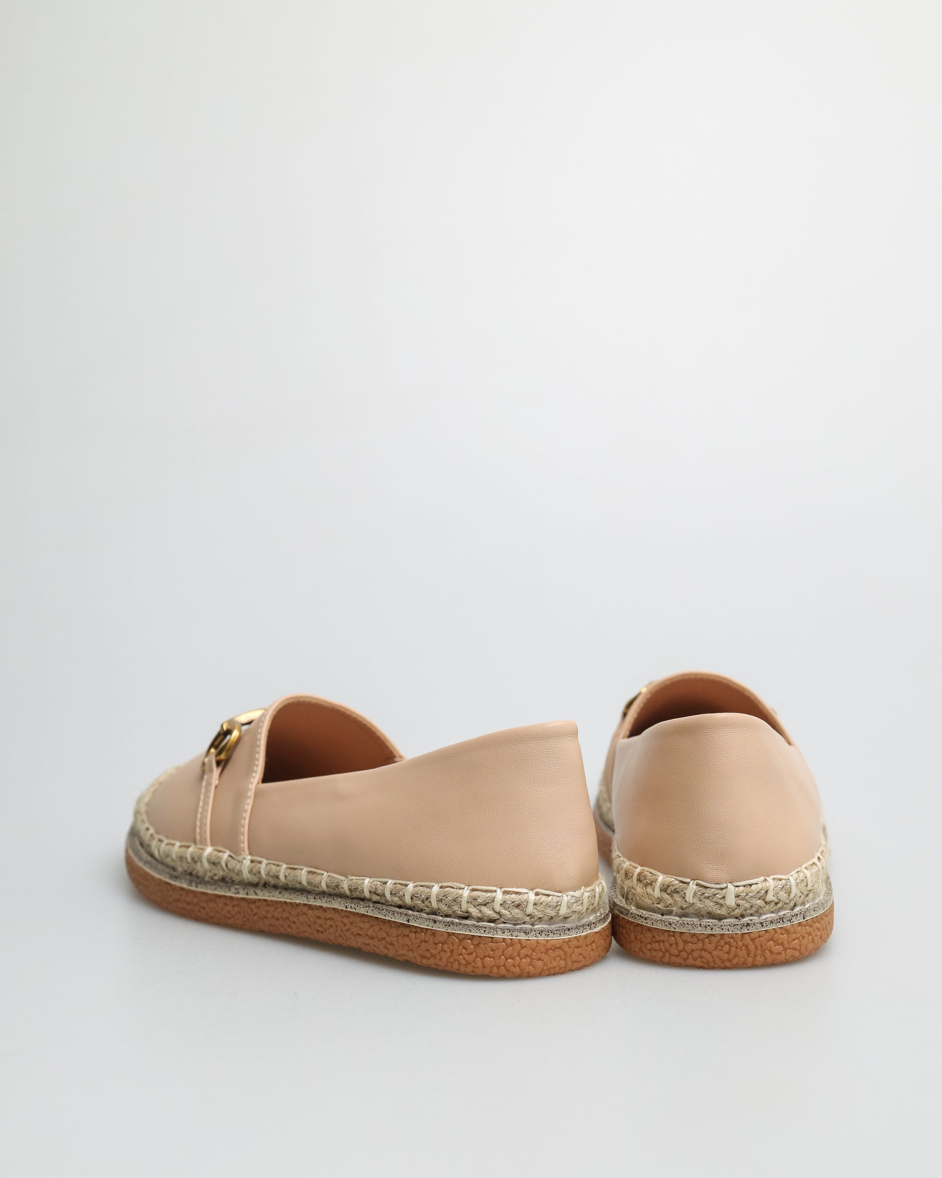 Tomaz YX146 Ladies Espadrilles Buckle Flats (Beige)