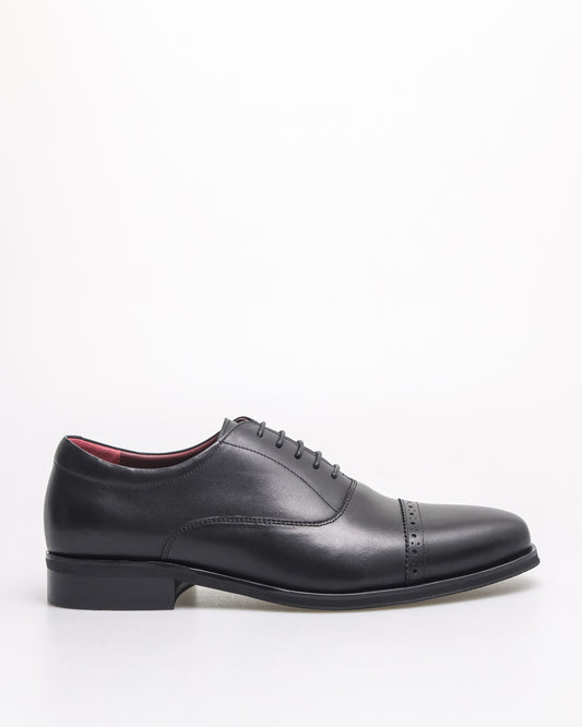 Tomaz HF105 Men's Perforated Cap Toe Oxford (Black)