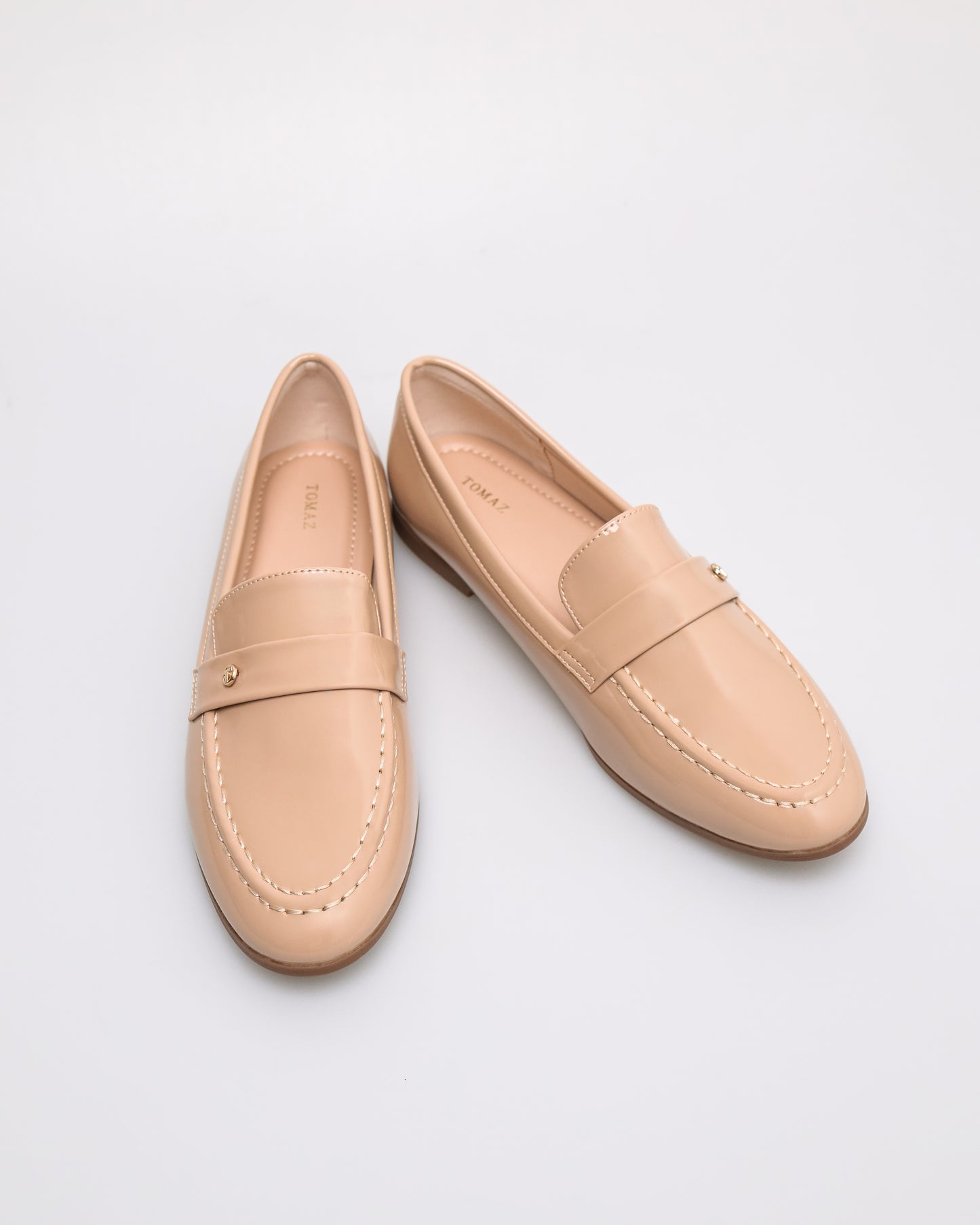 Tomaz NN492 Ladies T-Button Flats (Beige)