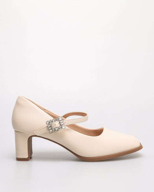 Tomaz NN402 Ladies Ballerina Crystal Heels (Cream)