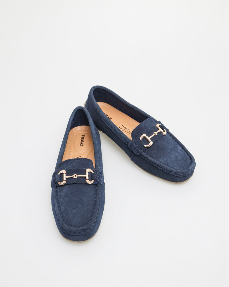 
                  
                    Load image into Gallery viewer, Tomaz YX143 Ladies Buckle Loafers (Navy)
                  
                