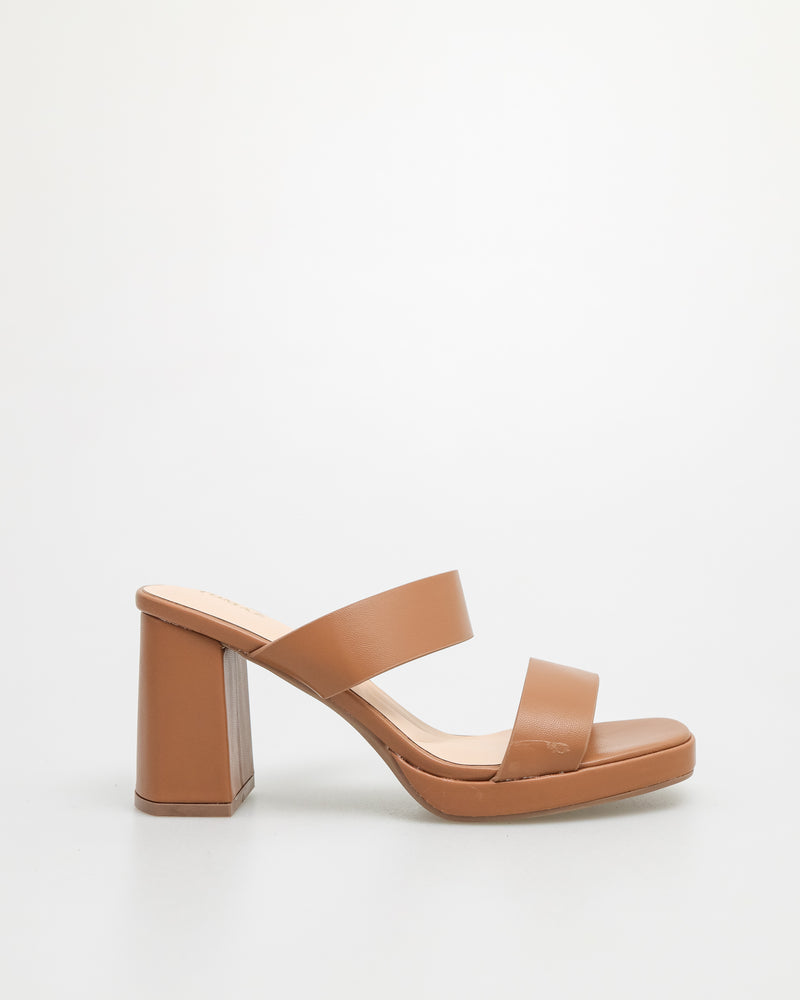 Tomaz NN148 Ladies Double Strap Heels (Brown)