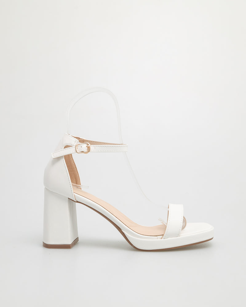 
                  
                    Load image into Gallery viewer, Tomaz NN149 Ladies Ankle strap Heels (White)
                  
                