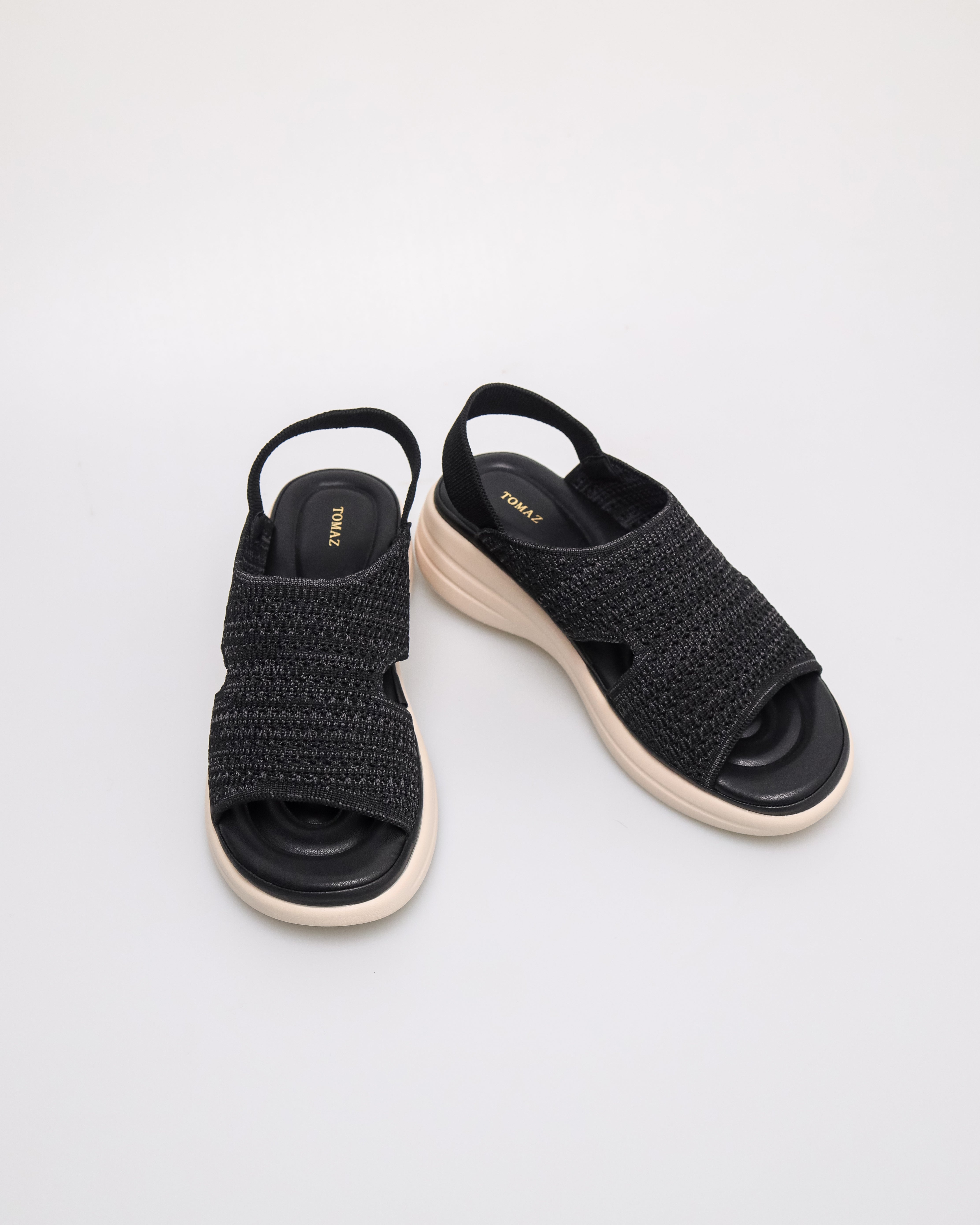 Tomaz NN421 Ladies Knit Slingback Sandals (Black)