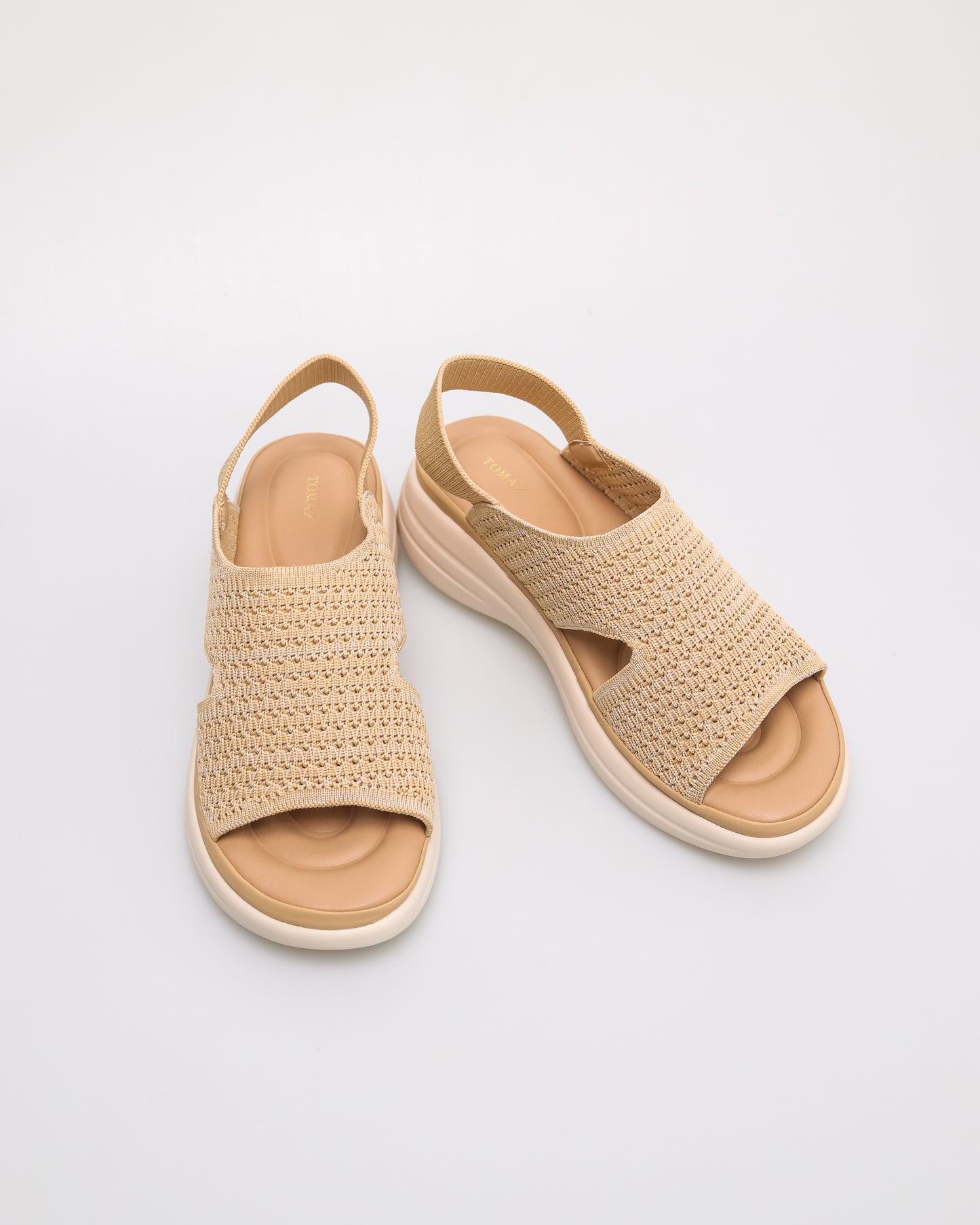 Tomaz NN421 Ladies Knit Slingback Sandals (Beige)