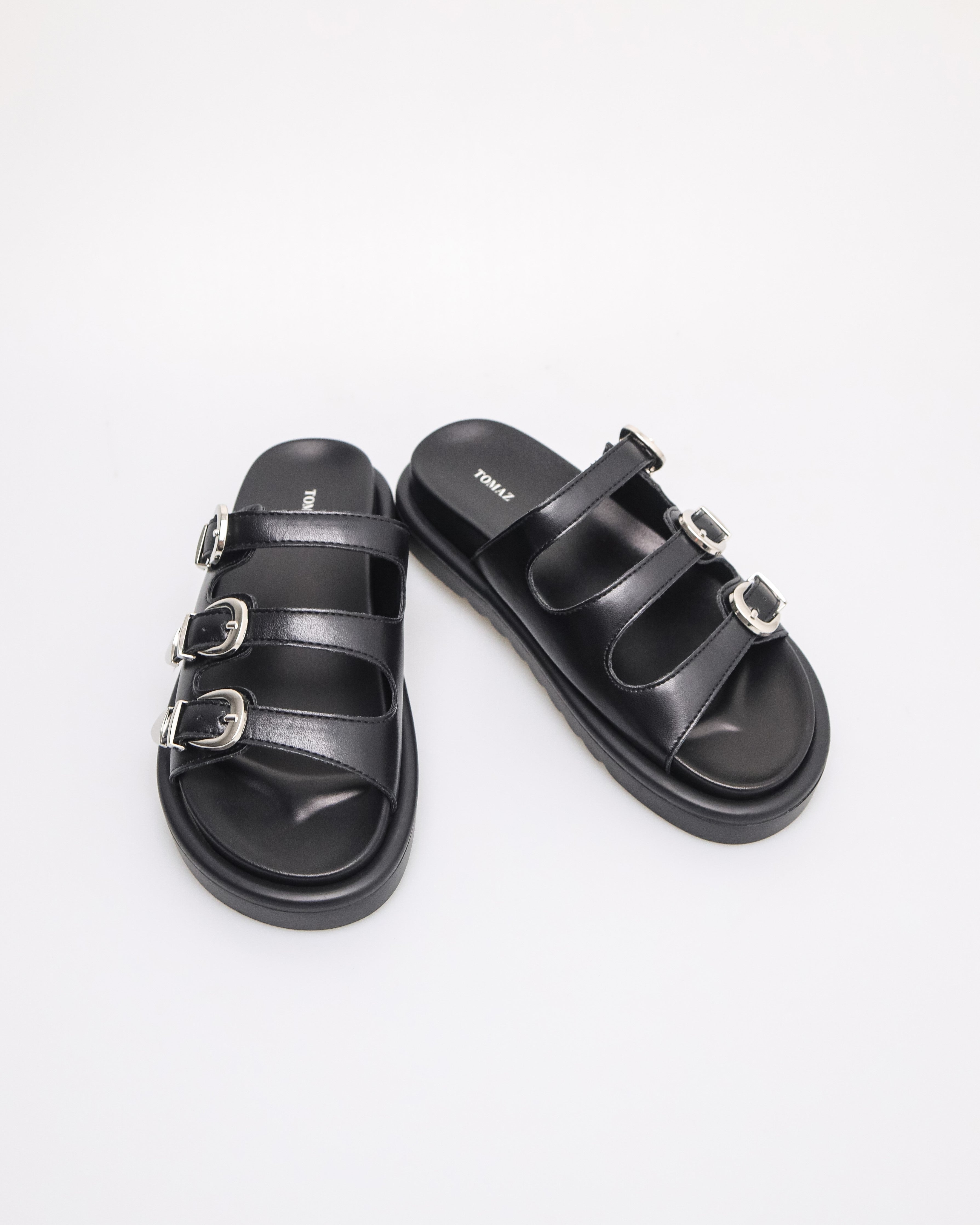 Tomaz NN397 Ladies Triple Strap Sandals (Black)