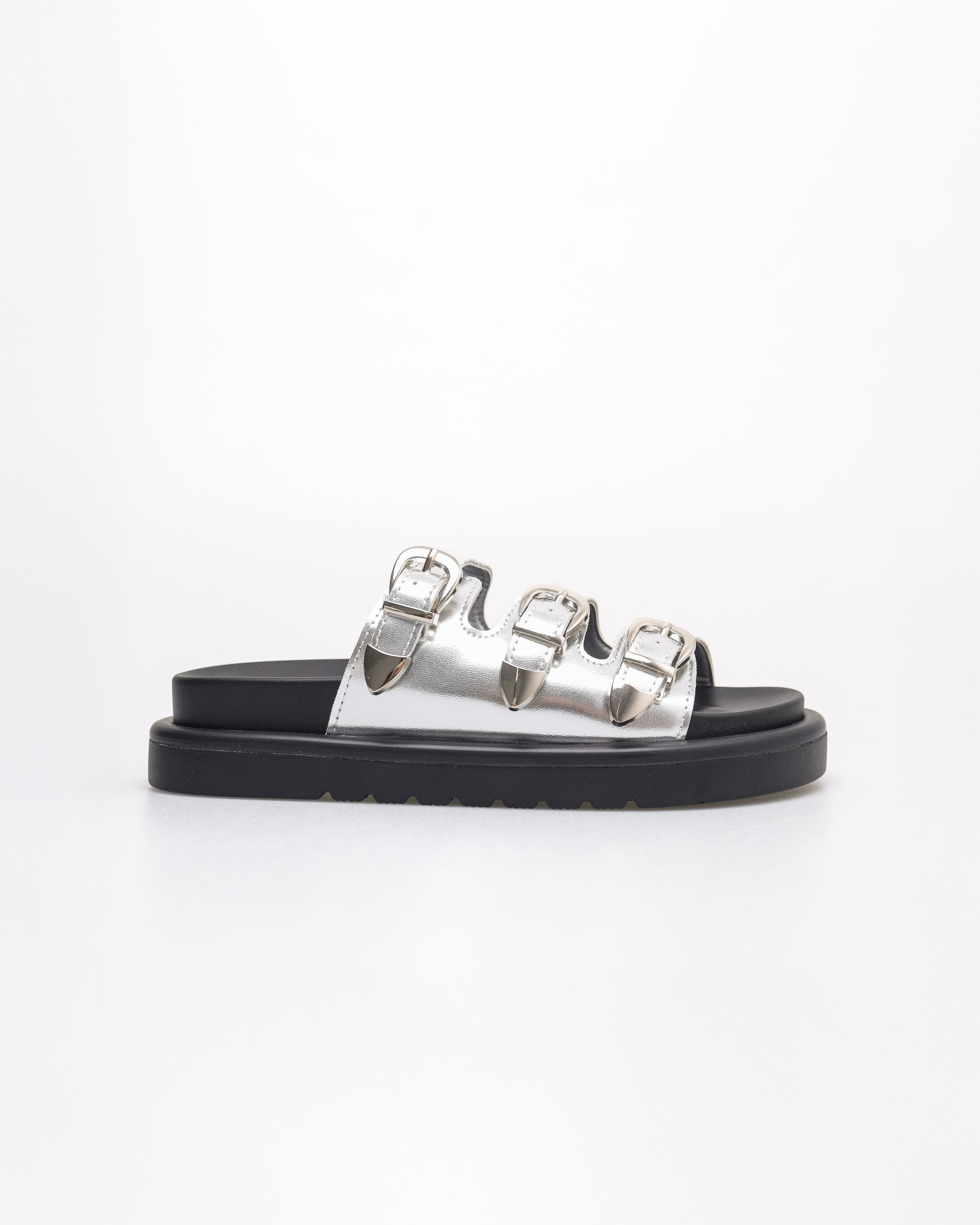 Tomaz NN397 Ladies Triple Strap Sandals (Silver)