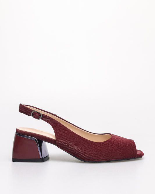 Tomaz NN495 Ladies Exotic Slingback Heels (Burgundy)