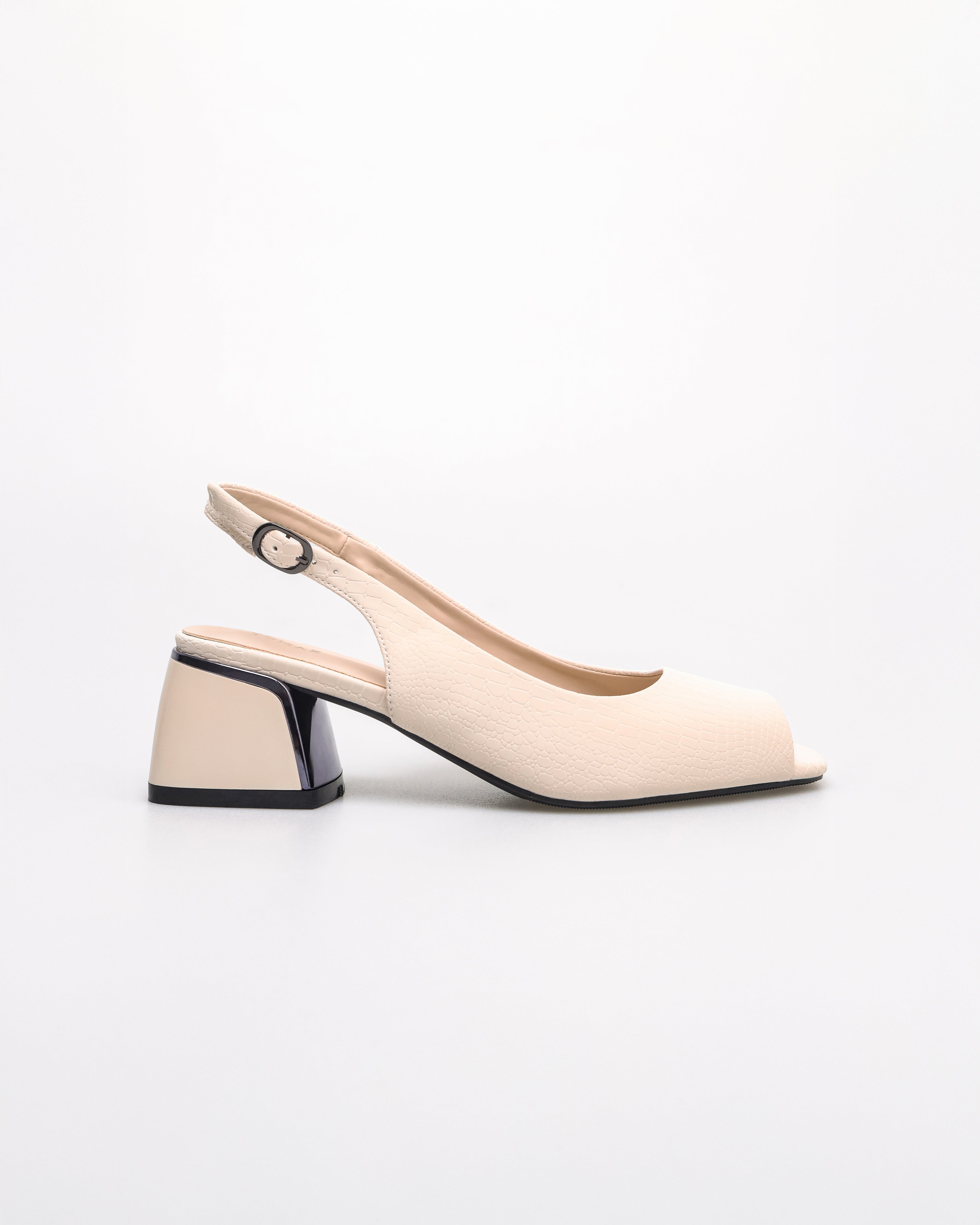 Tomaz NN495 Ladies Exotic Slingback Heels (Cream)