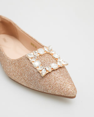 
                  
                    Load image into Gallery viewer, Tomaz NN163 Ladies Gem Crusted Flats (Rosegold)
                  
                