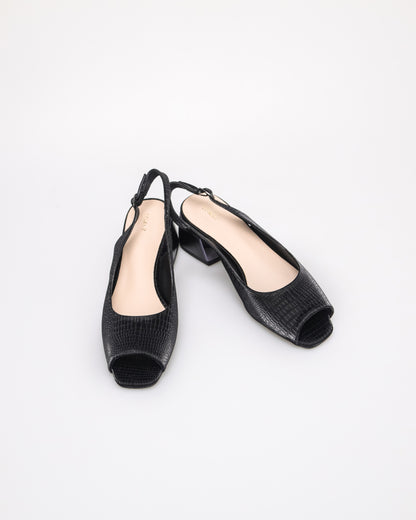 Tomaz NN495 Ladies Exotic Slingback Heels (Black)