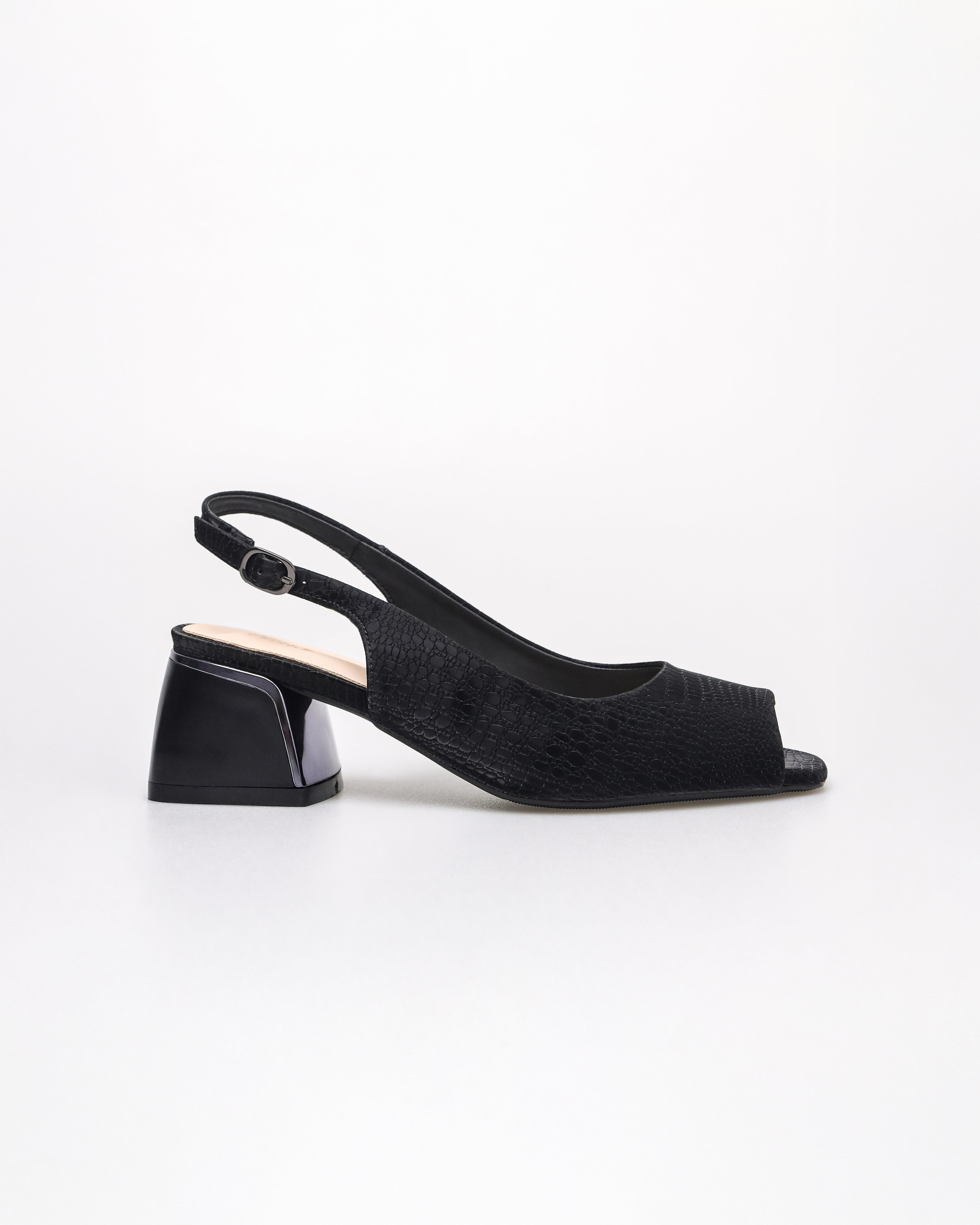 Tomaz NN495 Ladies Exotic Slingback Heels (Black)