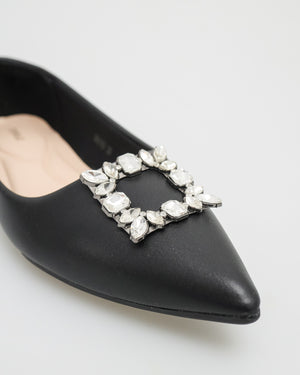 
                  
                    Load image into Gallery viewer, Tomaz NN163 Ladies Gem Crusted Flats (Black)
                  
                