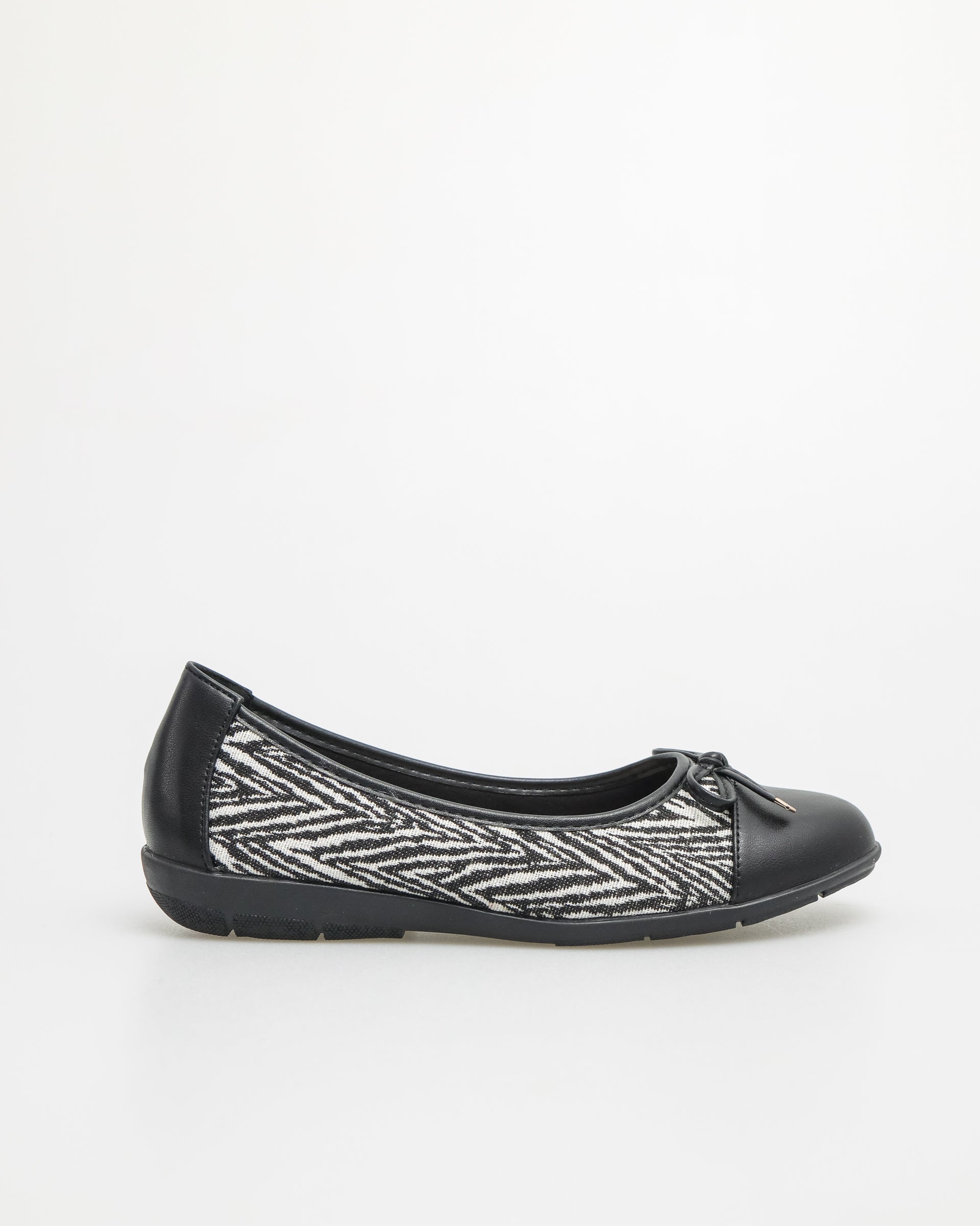 Tomaz NN165 Ladies Tweed Flats (Black)